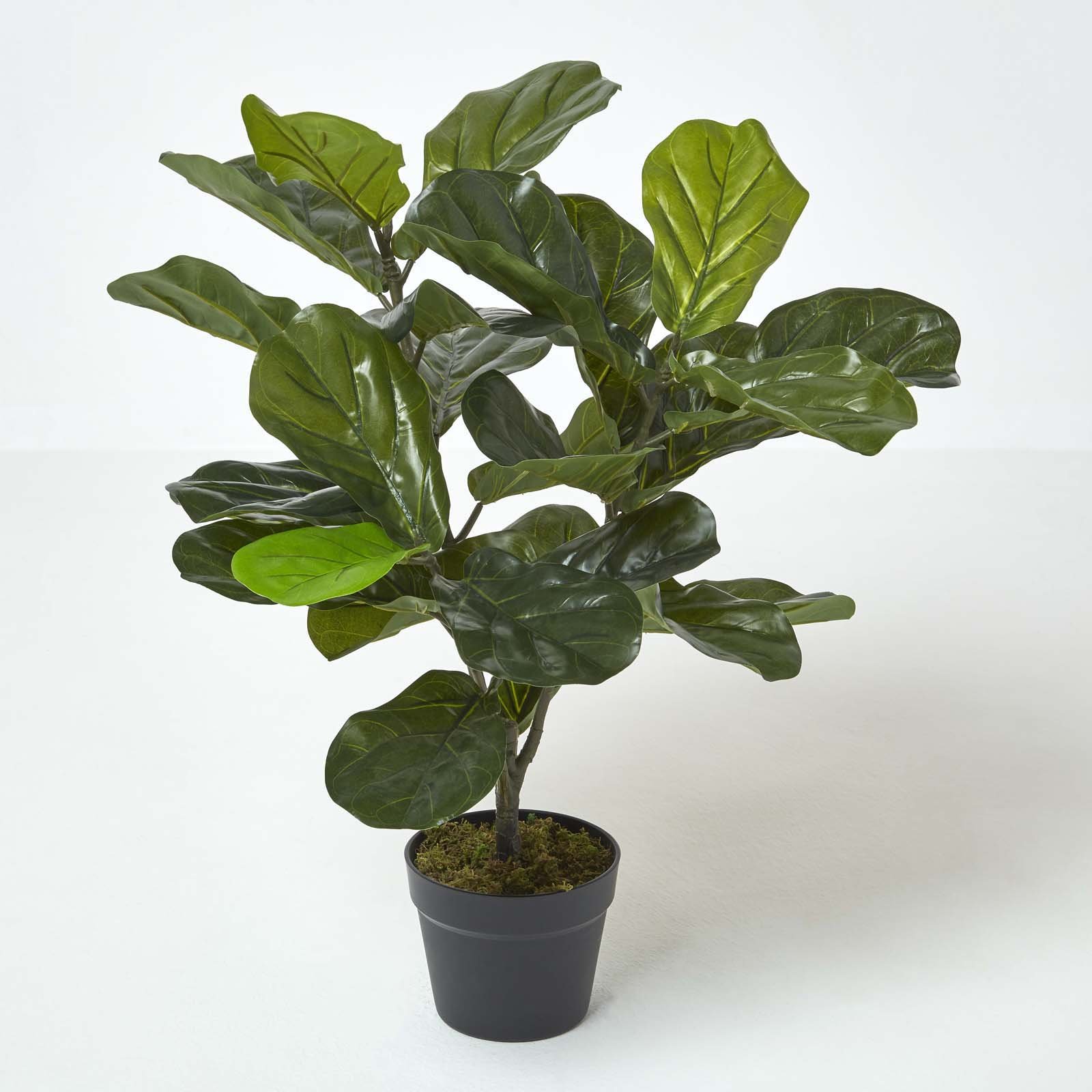 Homescapes Handcrafted Fiddle Leaf Fig Artificial Tree in Pot - Green