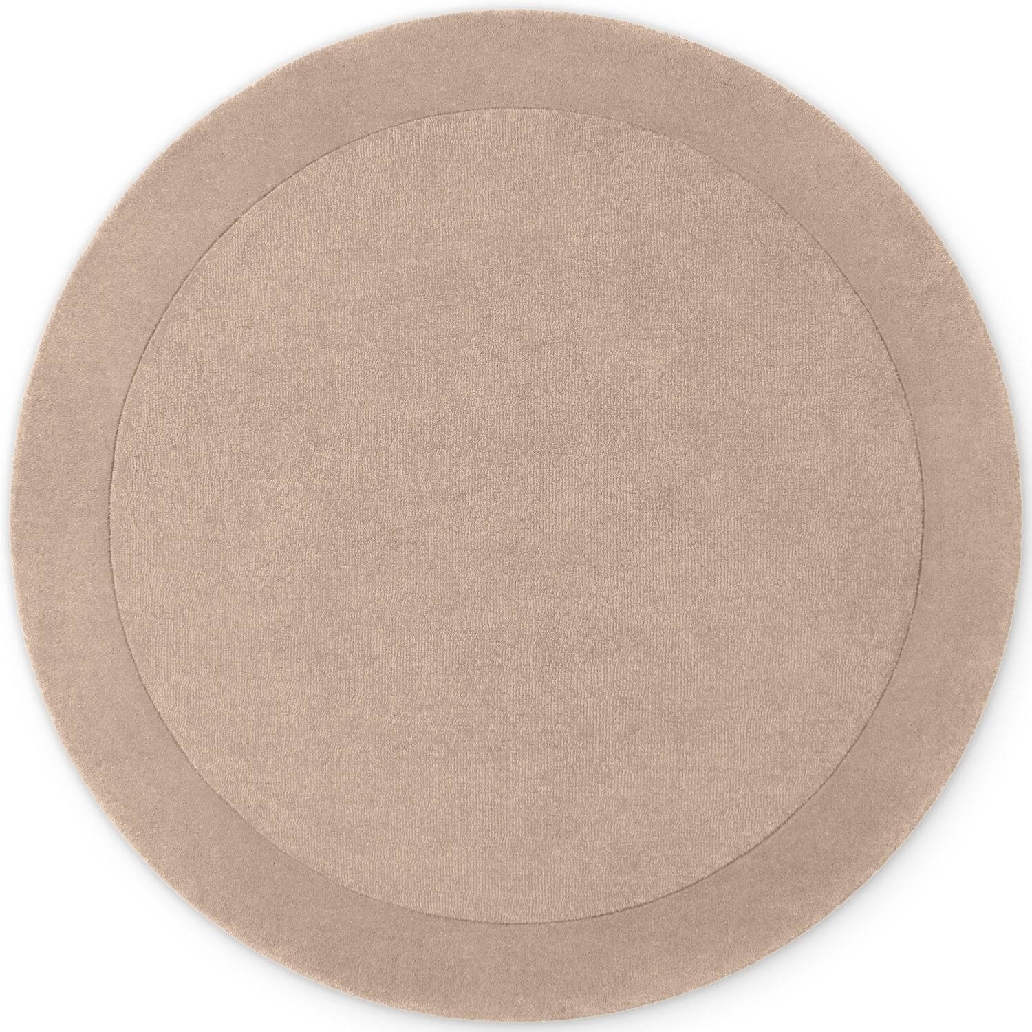 Hanse Home Beige 1812 Kari Handmade Blend Bordered Round Rug - 150cm