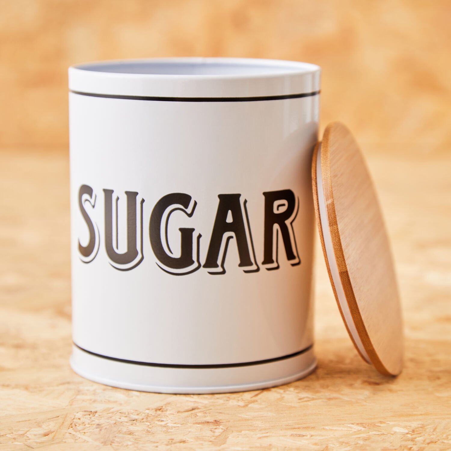 Orsina Grocer Metal Sugar Canister – White