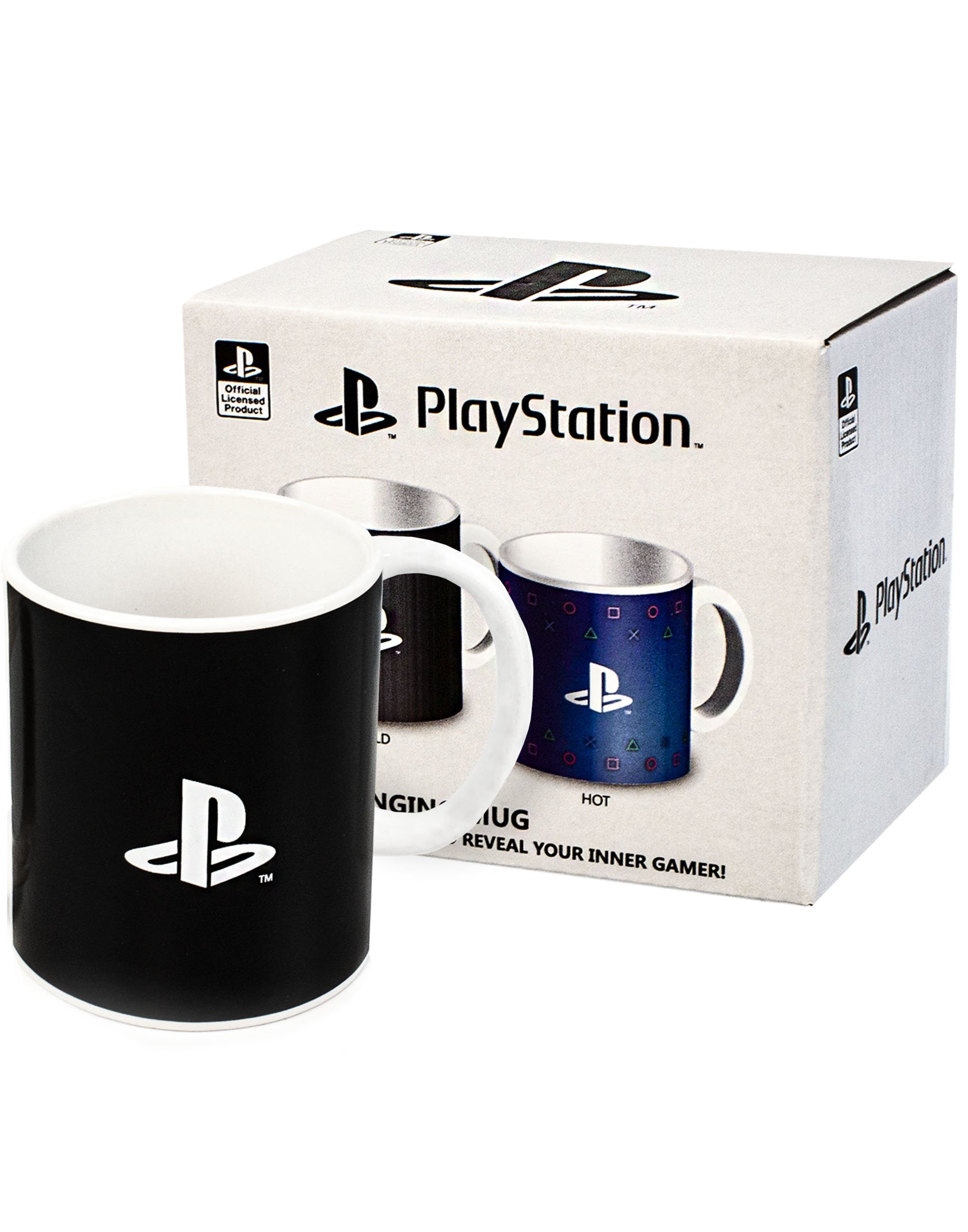 PlayStation Logo Print Adult Womens Heat Changing Mug - Black