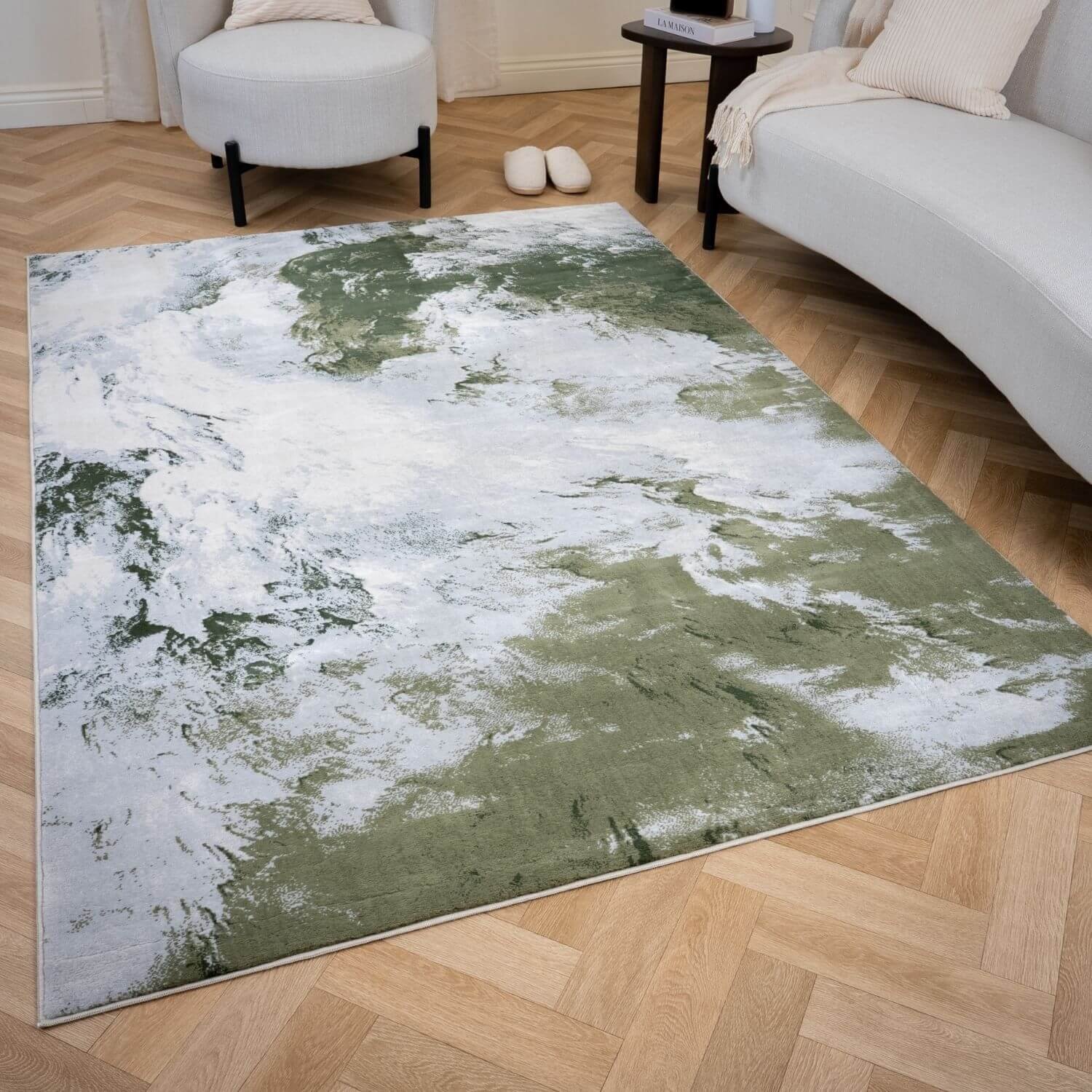 The Rugs Green Elaris Marble Area Rug - 80 x 150cm