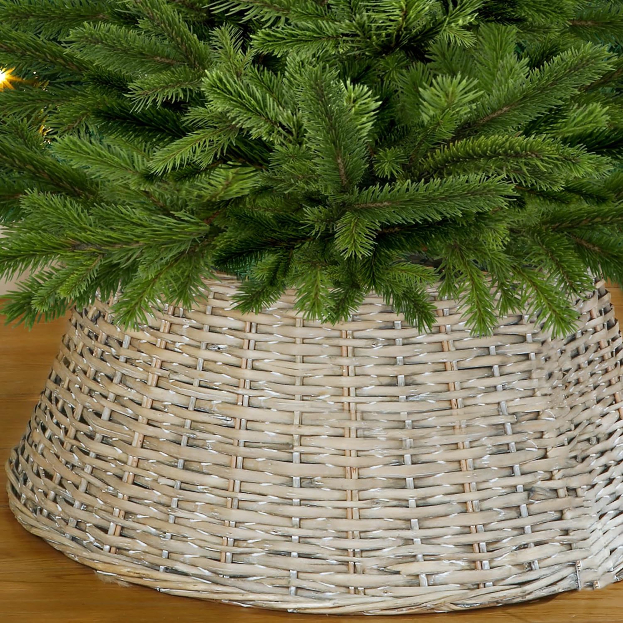 My Christmas Beige Woven Willow Rattan Christmas Tree Skirt Cover - 70cm