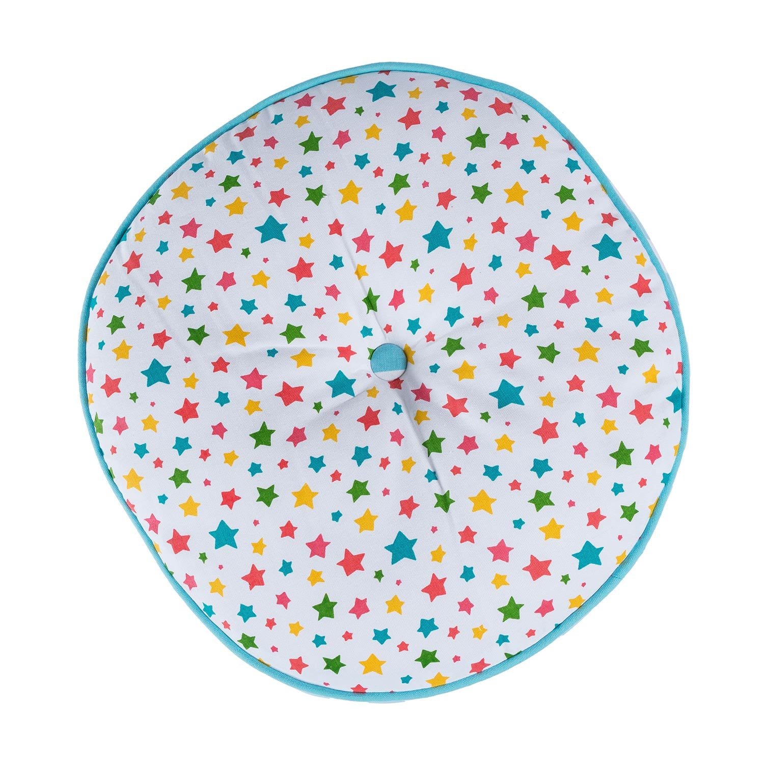 Homescapes Stars & Blue Stripes Round Floor Cushion - Multi