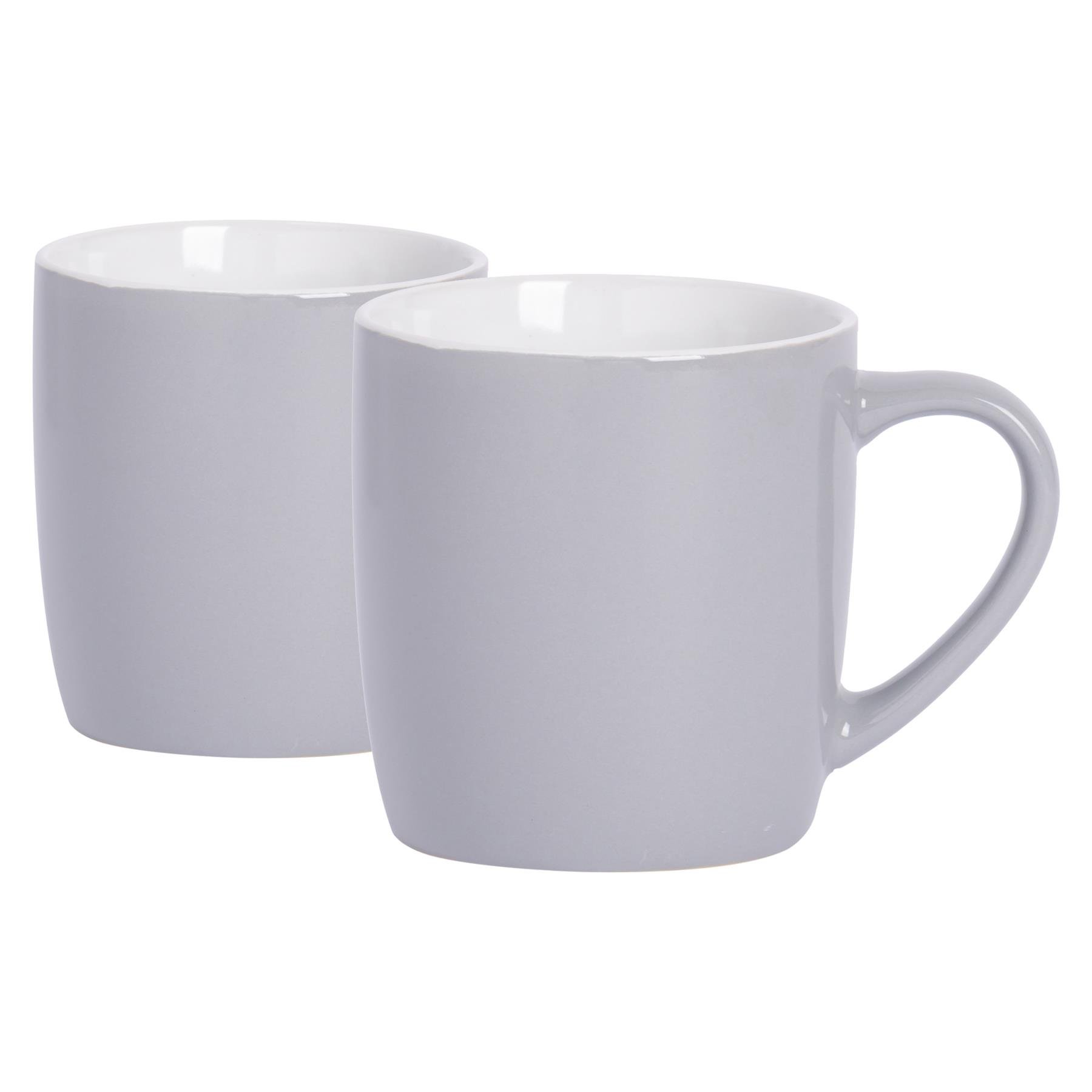 Argon Tableware Coloured 350ml Coffee Mugs Pack of 2 - Grey