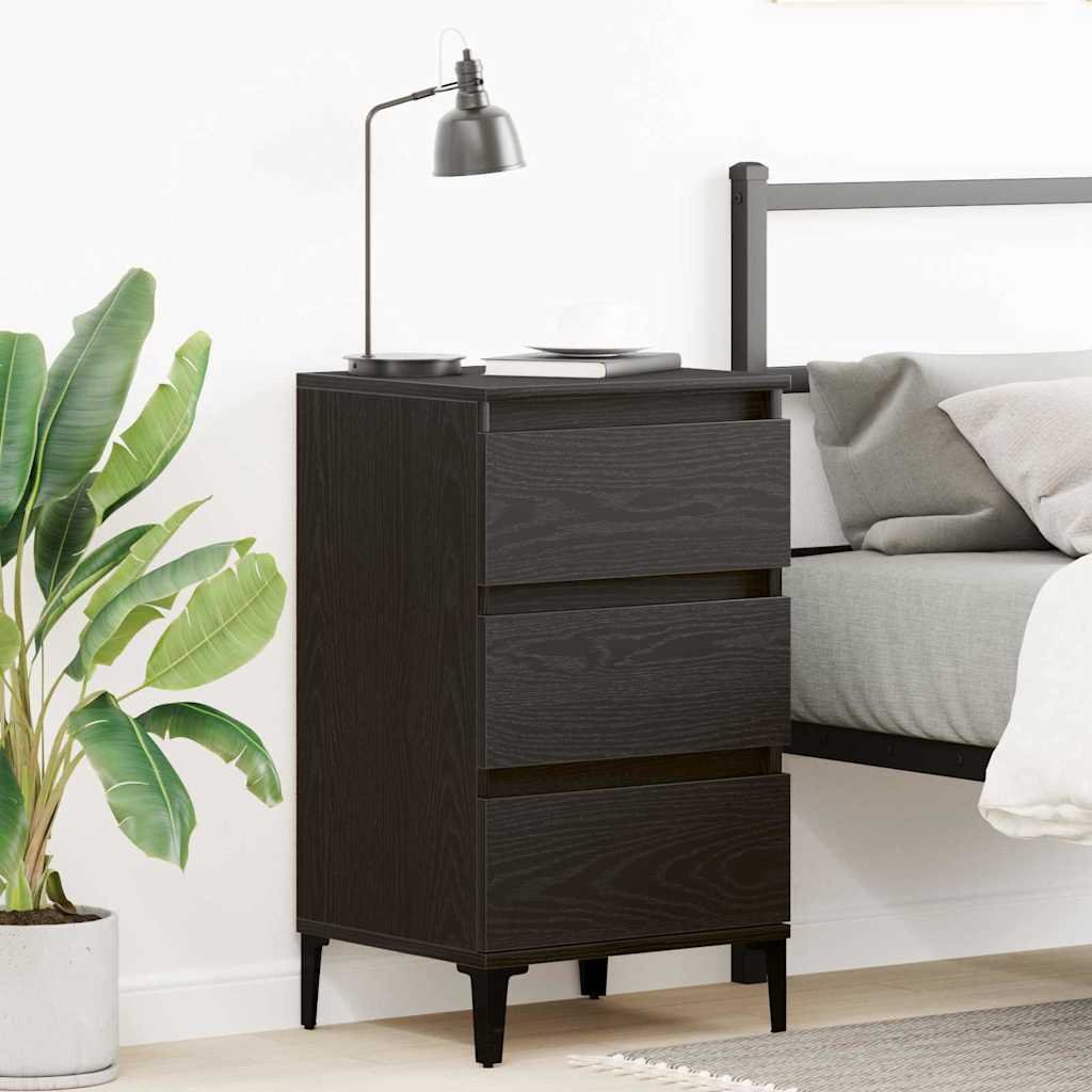 Walplus Engineered Wood Bedside Cabinet - Dark Oak - 45 x 35 x 44 cm