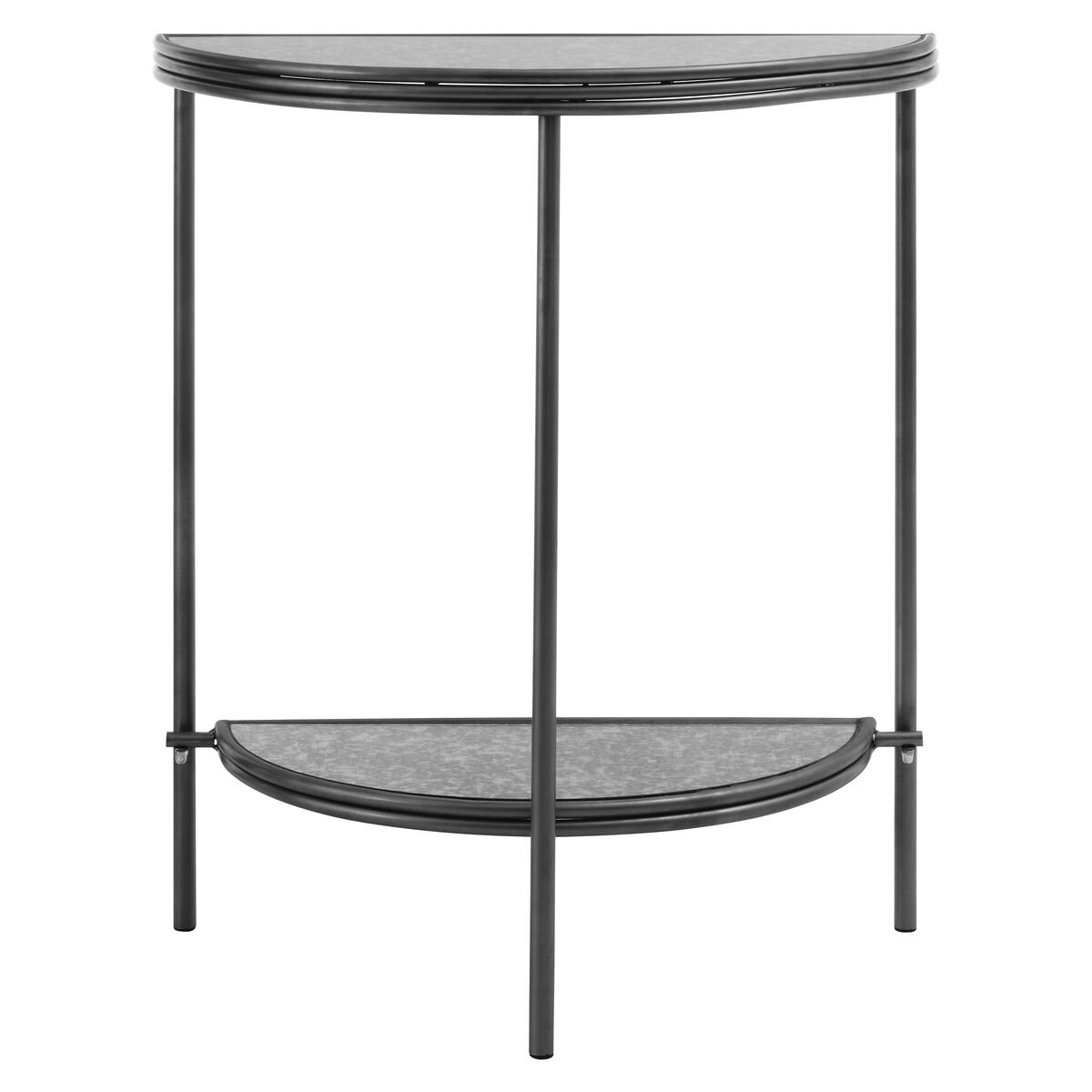 Orsina Xania Antique Mirror Semi Circle Console Table – Black