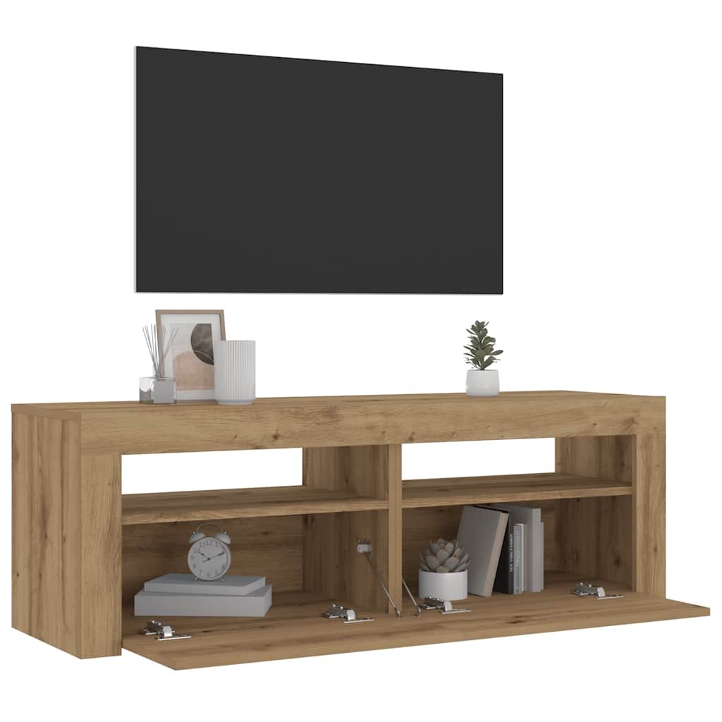 Walplus Pack of 2 LED Bedside Cabinet - Oak - 60 x 35 x 40 cm