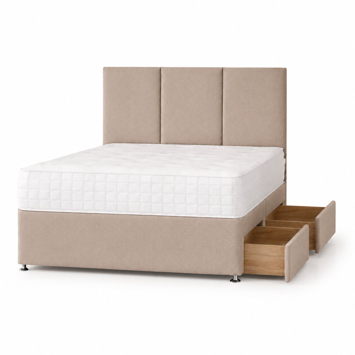 Comfy Deluxe 6ft Super King    2 Drawer Plush Velvet Divan Bed Set -  Coffee