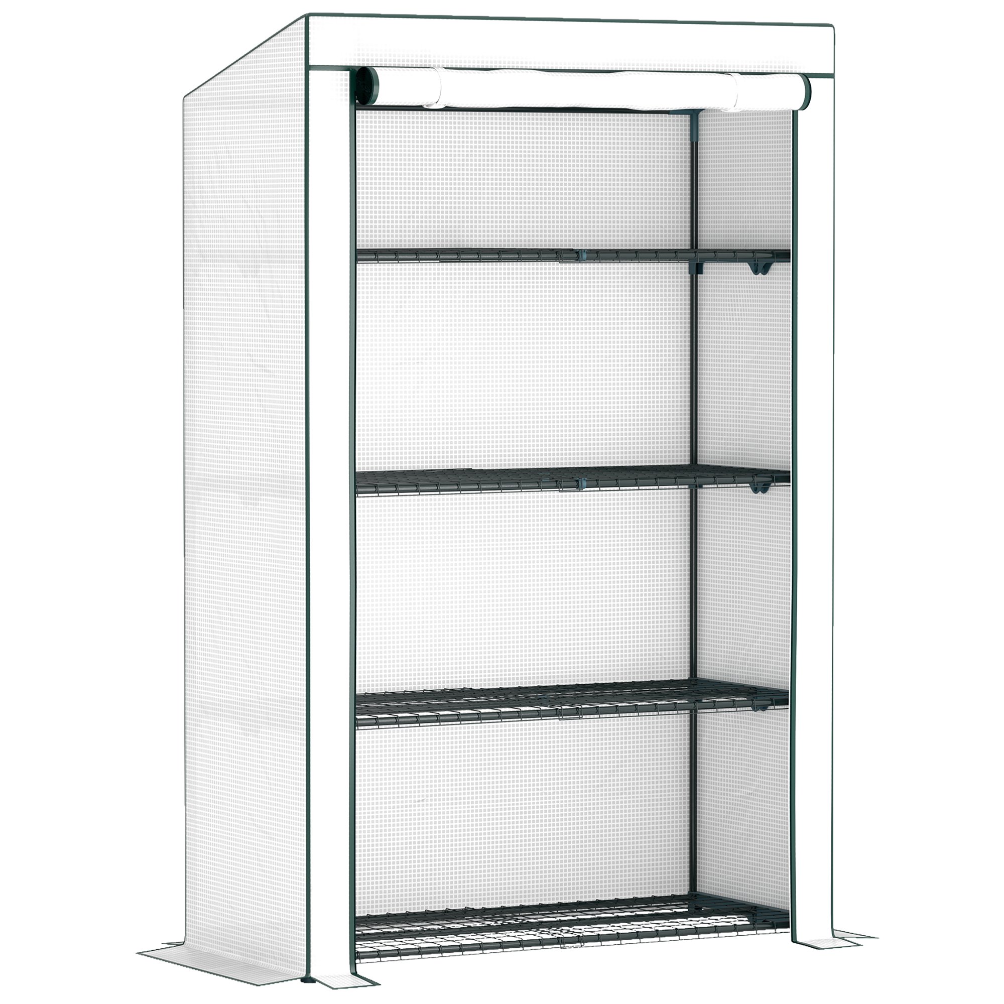 Outsunny Lean-to PE Cover Mini Greenhouse – Green