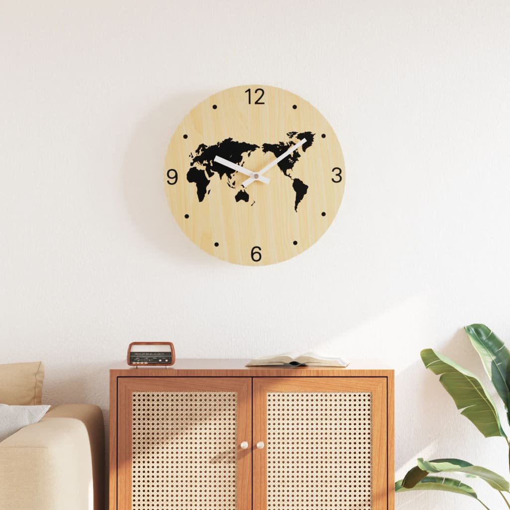Walplus World Map Wall Clock - Yellow & Black