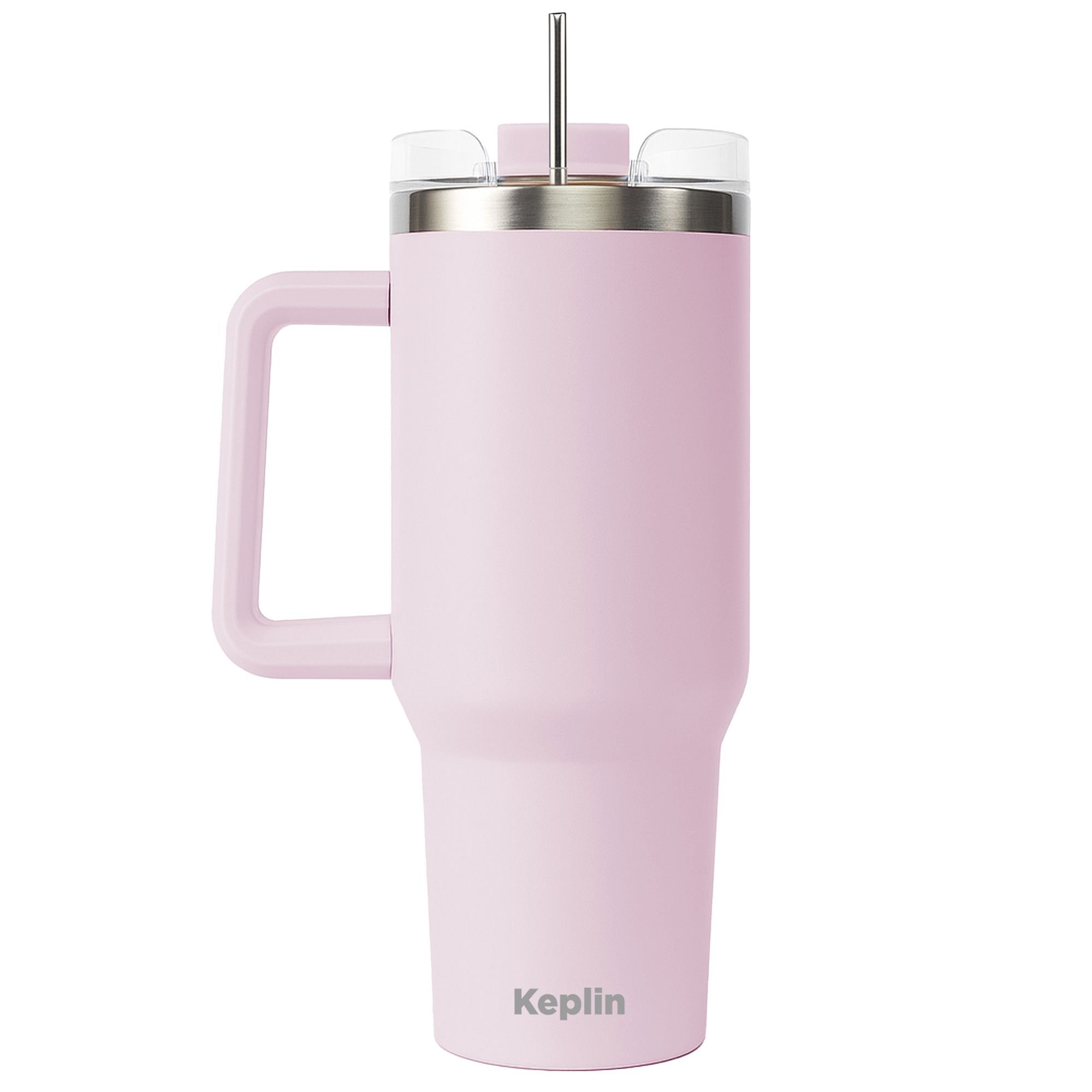Keplin Insulated Stainless Steel Tumbler With Handle - 40oz - Cream Pink