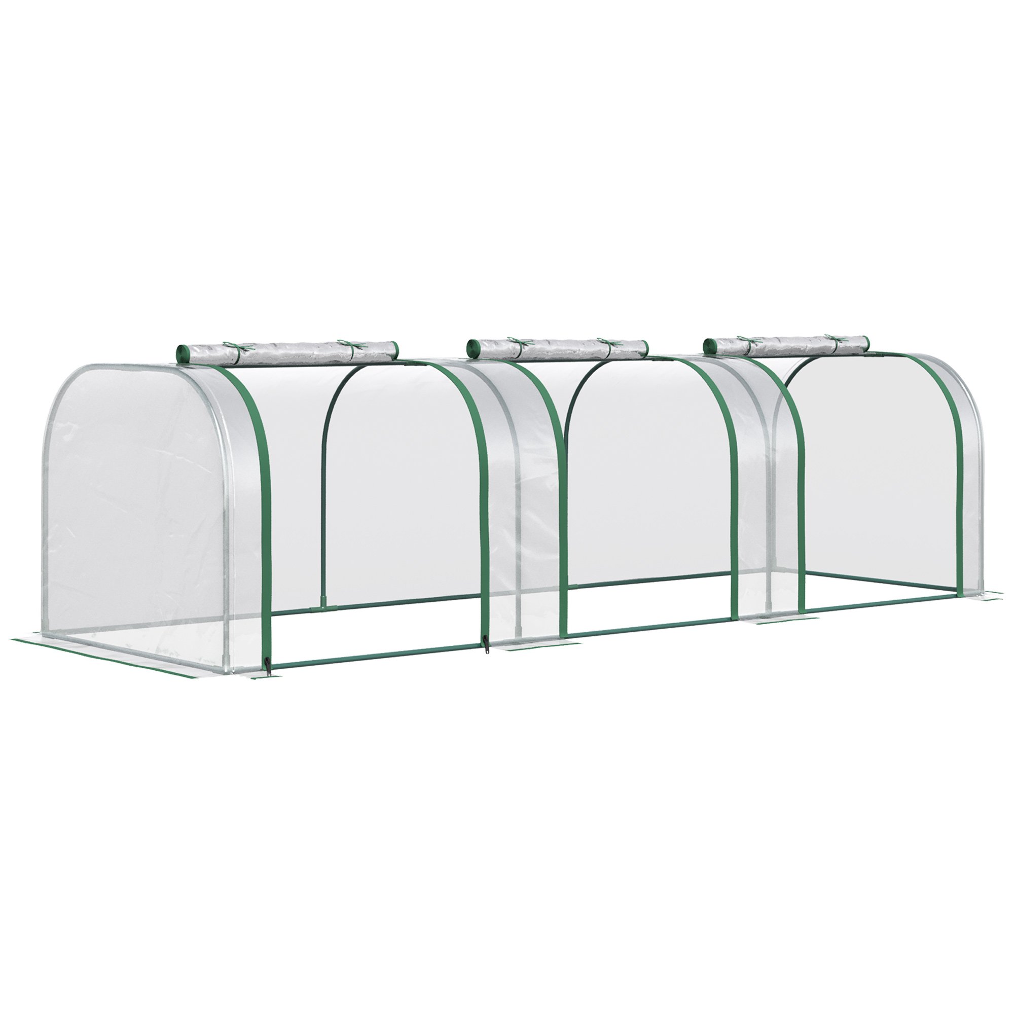 Outsunny PVC Steel Frame Tunnel Greenhouse – Clear