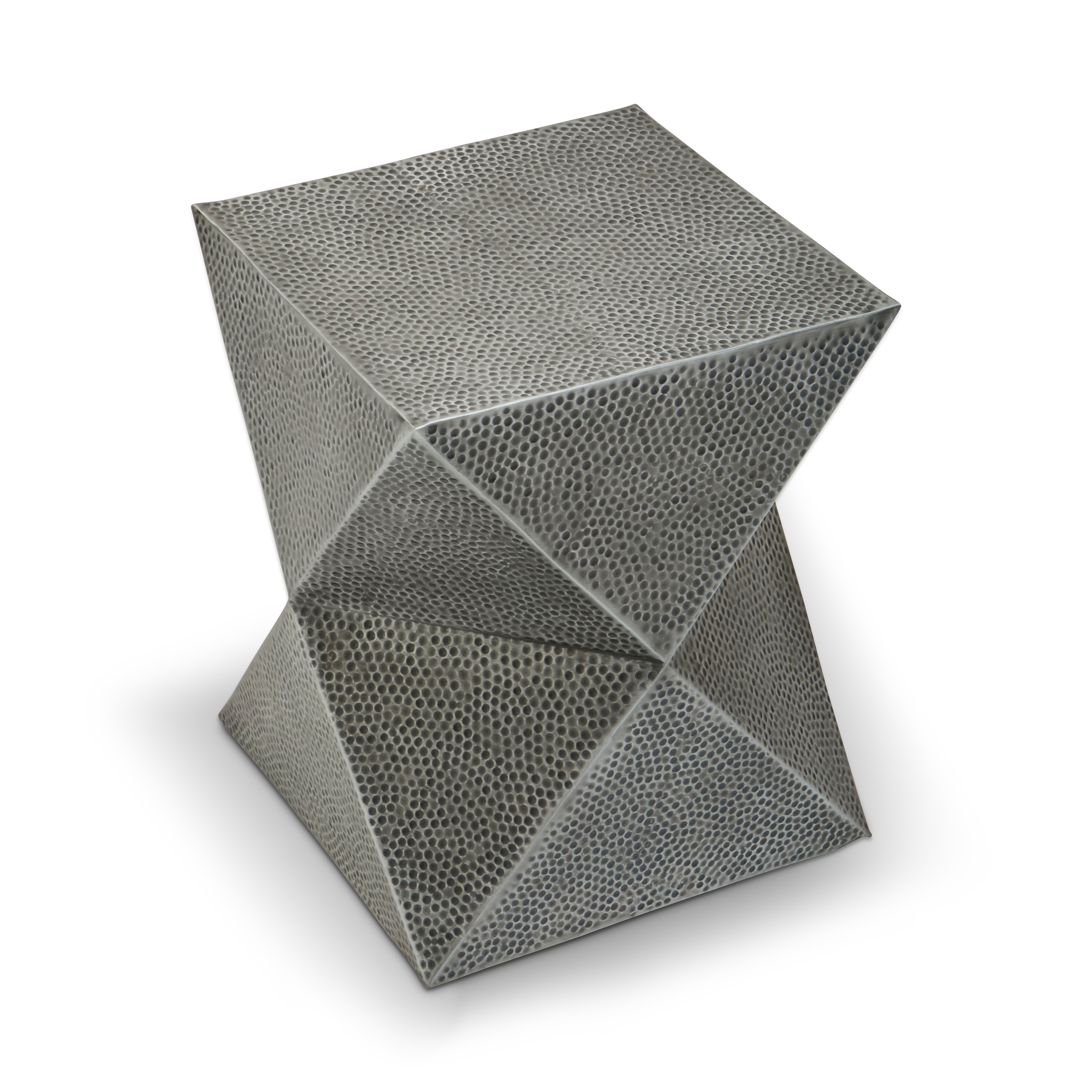 Orsina Rabia Side Table and Stool – Antique Zinc