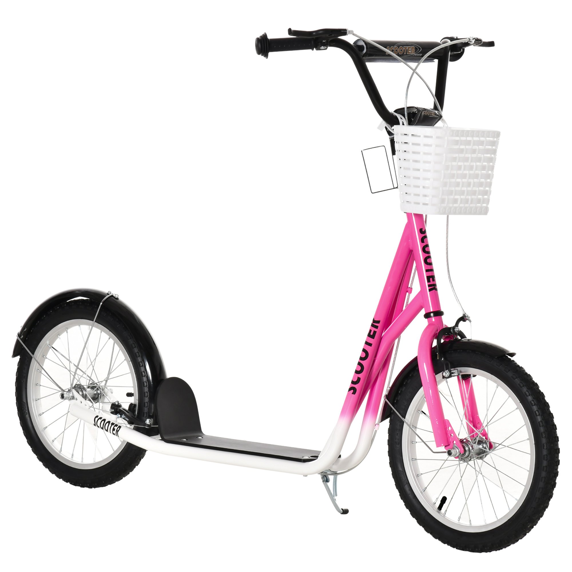 HOMCOM 5 to 12 Years Adjustable Dual Brakes Kick Scooter – Pink