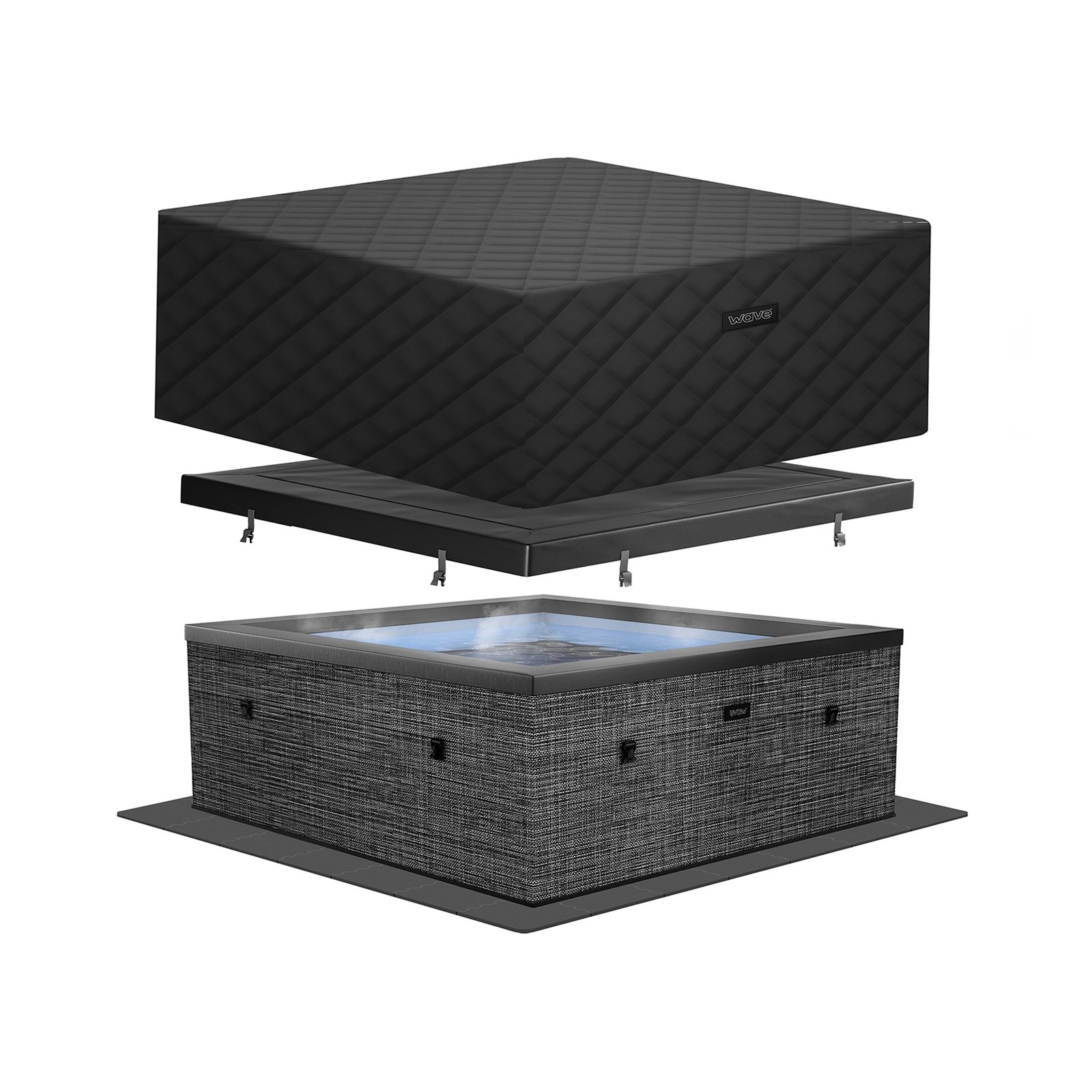 Wave Garda 4-Person Eco Foam Hot Tub with EnergySave Bundle - Flint Grey