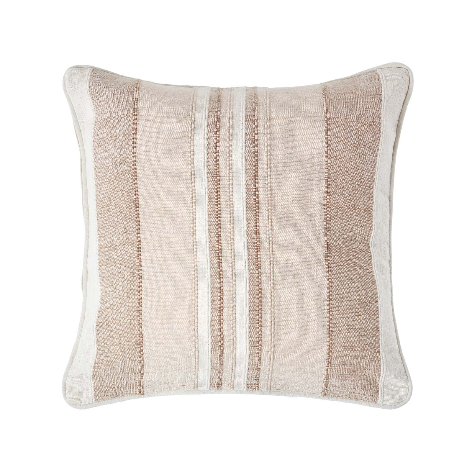 Homescapes Beige Morocco Cotton Striped Cushion Cover - 60 x 60 cm