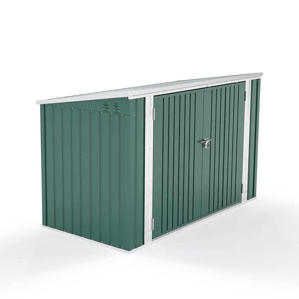 Living and Home Steel Wheelie Bin Storage Shed - 210W x 105D x 130H cm