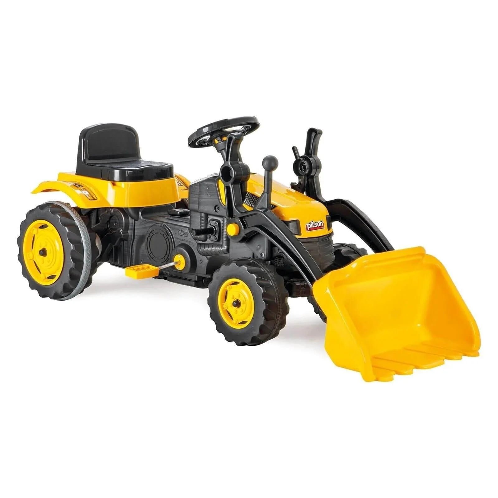 Pilsan Pedal Ride-On Tractor with Movable Bucket - Yellow