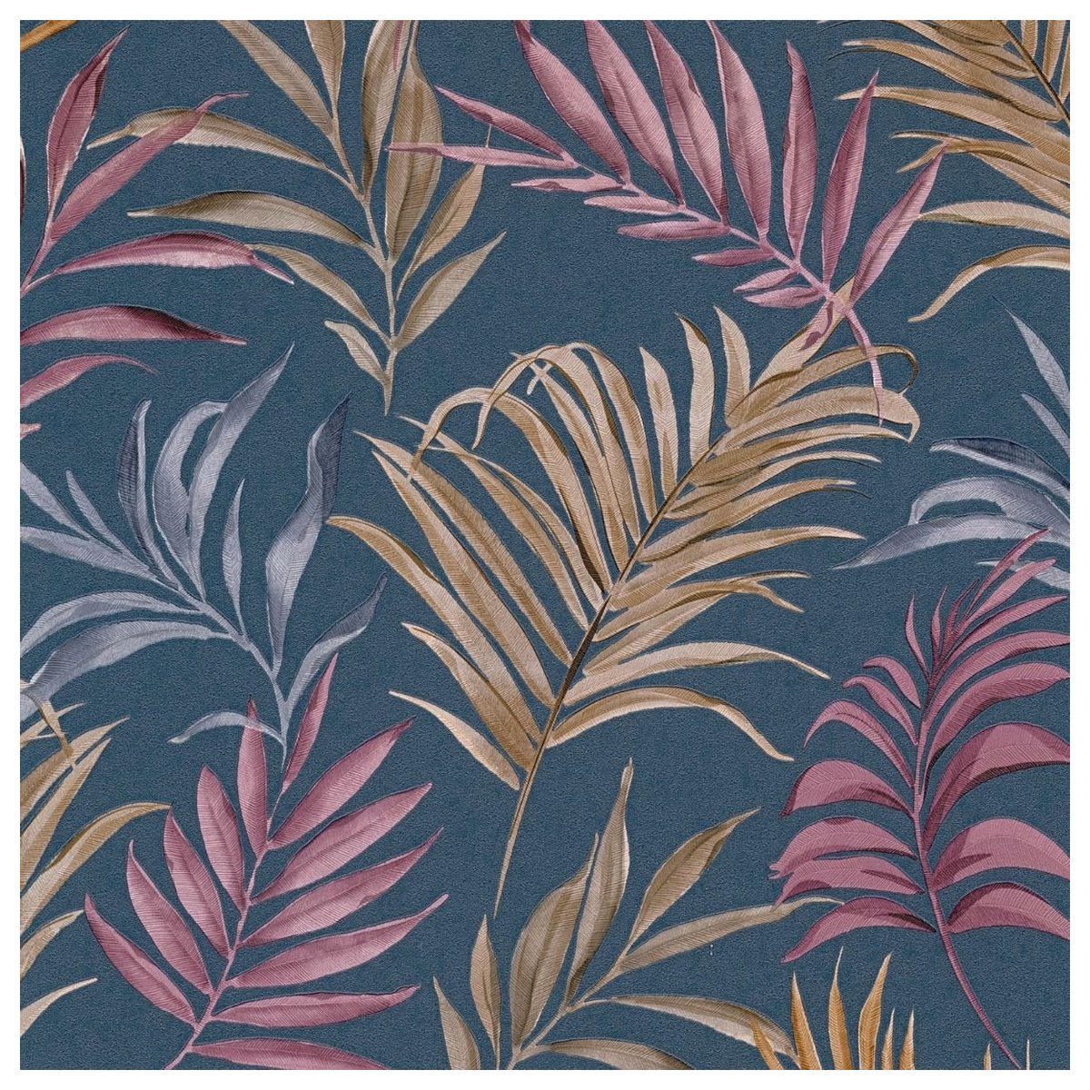 AS Creation Botanical Textured Wallpaper - Blue &