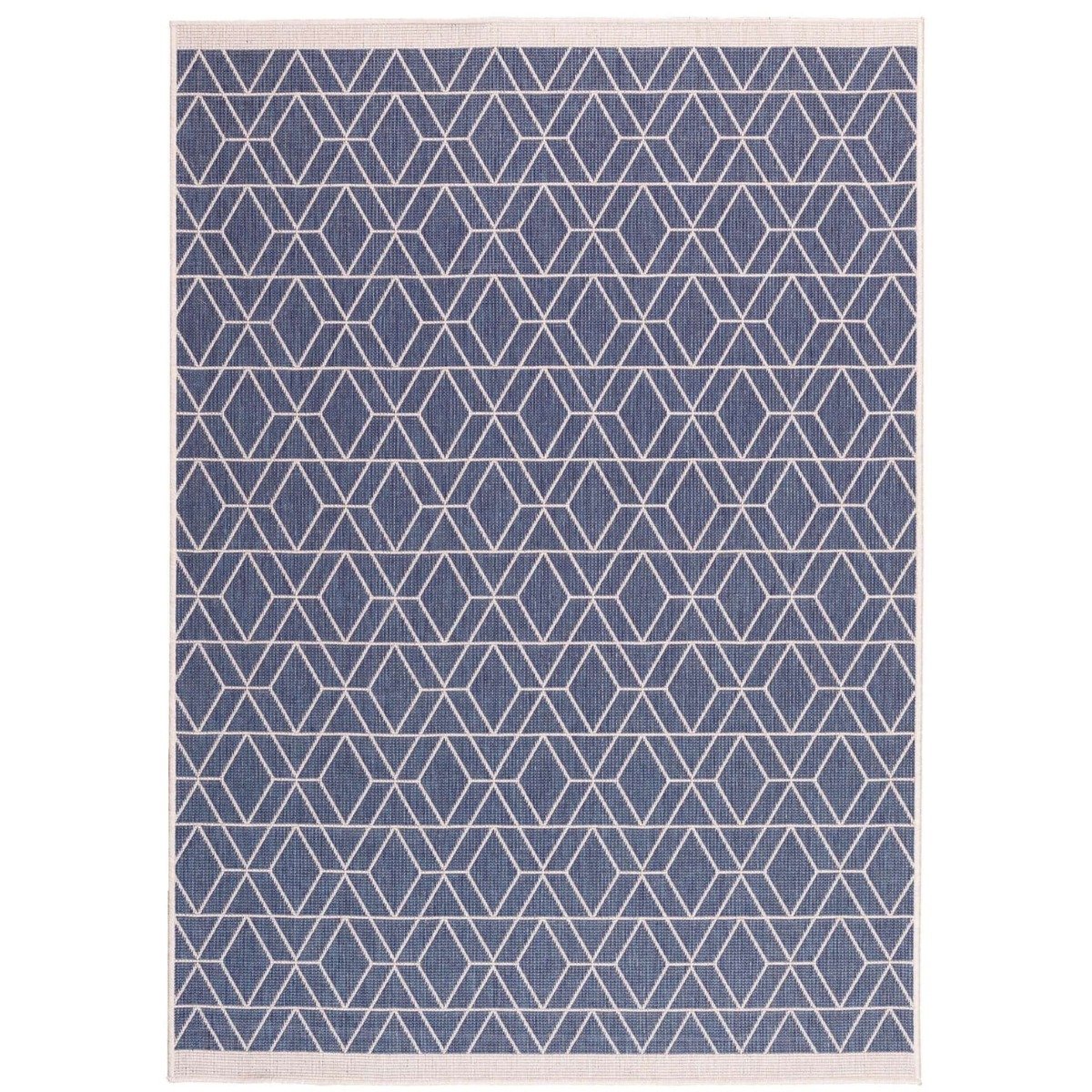 The Rugs Blue Duo Weave Diamonds Reversible Rug - 120 x 170cm