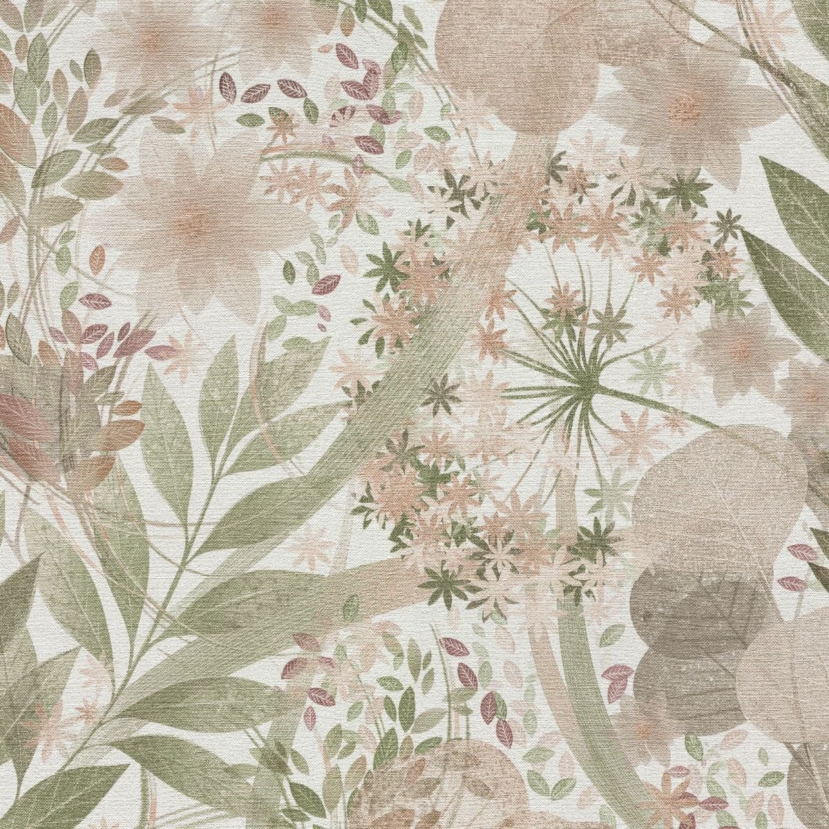 Erismann Secret Grove Vinyl Wallpaper - Pink & Green