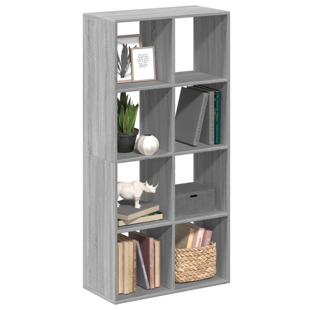 Walplus Engineered Wood Book Cabinet - Grey and Oak - 69.5 x 29 x 137.5 cm