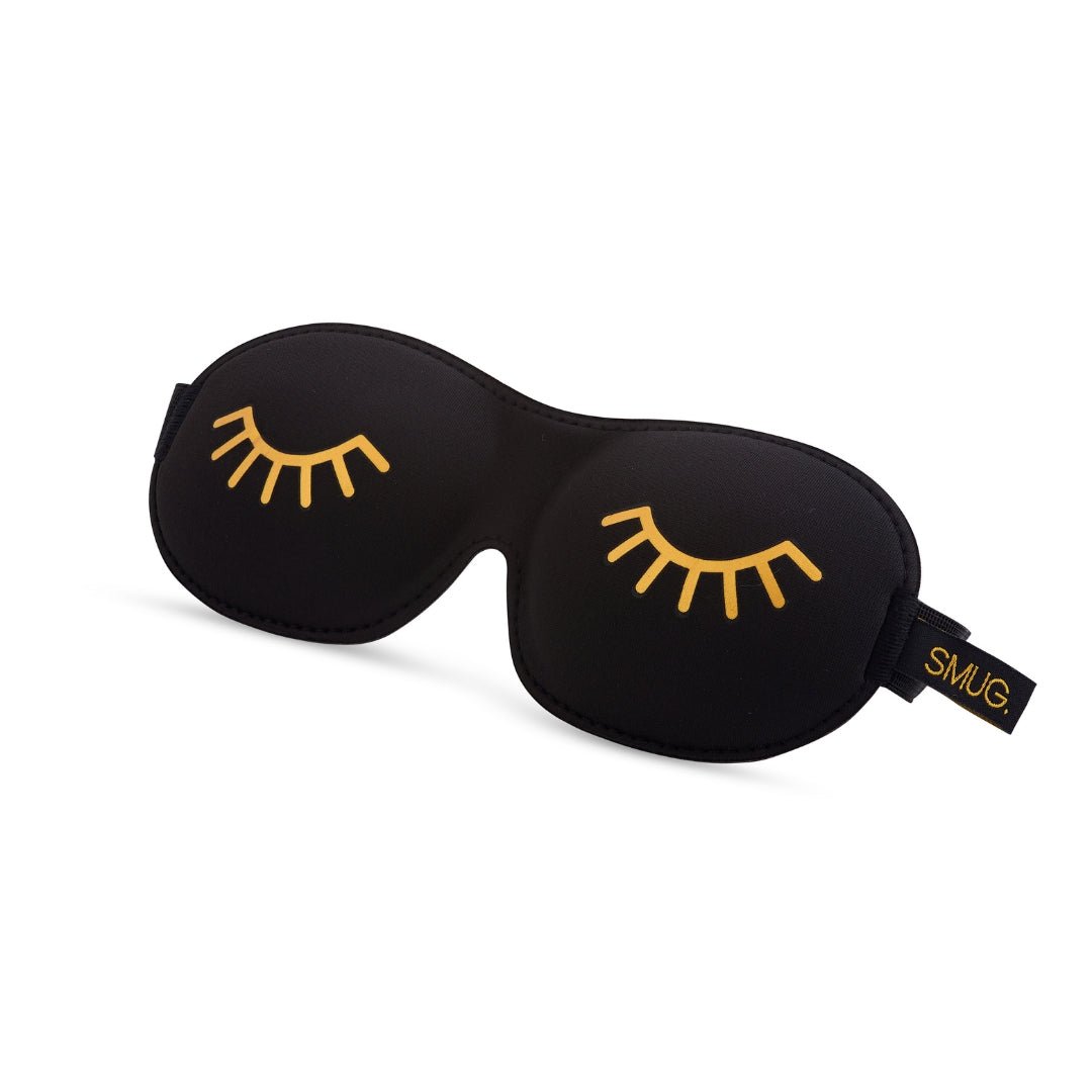 SMUG Contoured 3D Blackout Sleep Mask - Black Wink Print