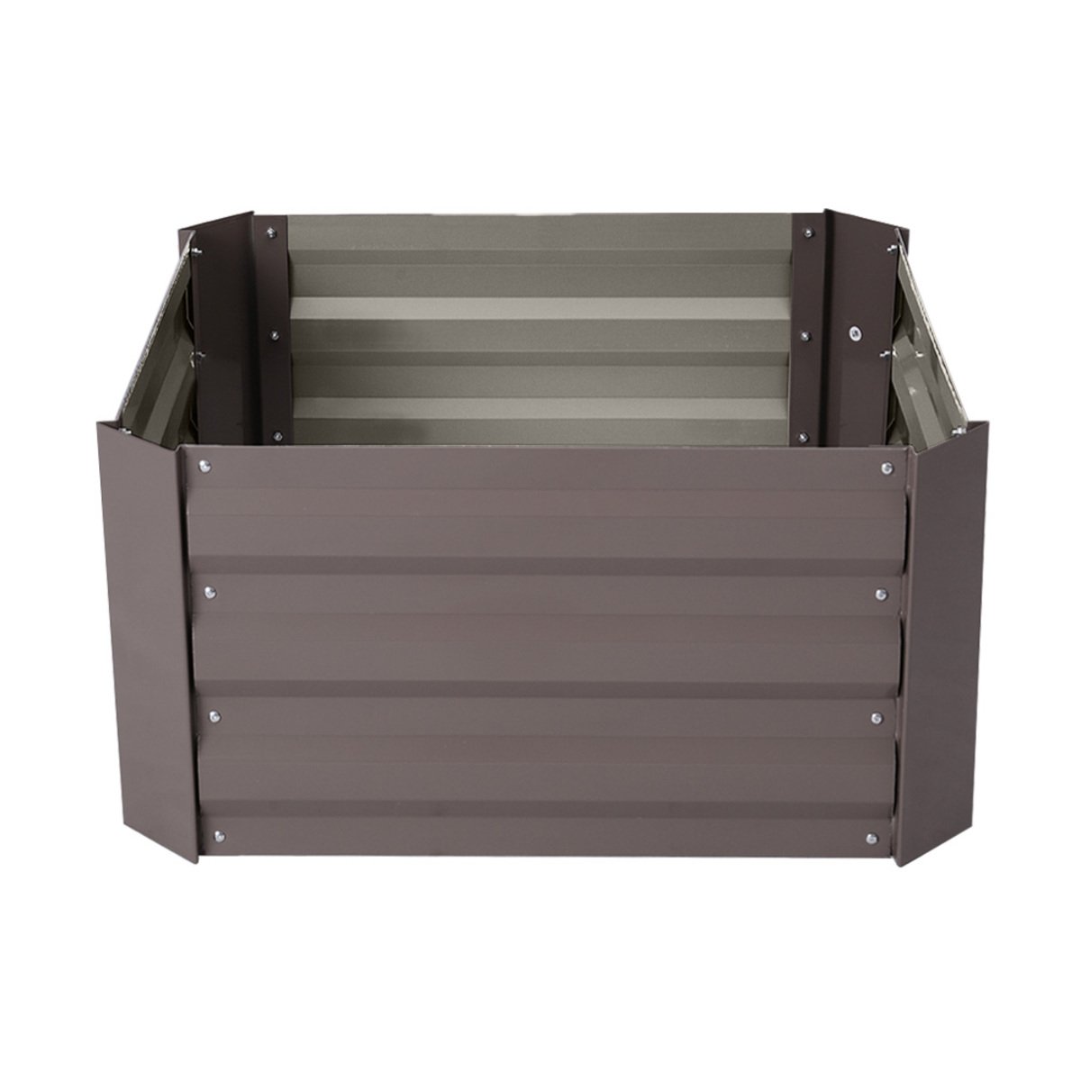 Living and Home 100x100cm Galvanised Steel Raised Garden Bed - Brown