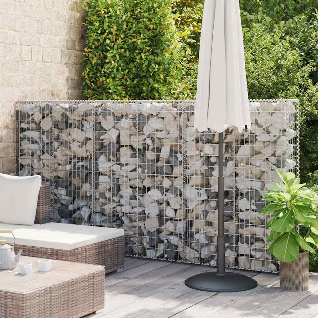 Walplus Galvanised Steel Gabion Wall with Covers - Silver - 300 x 50 x 150 cm
