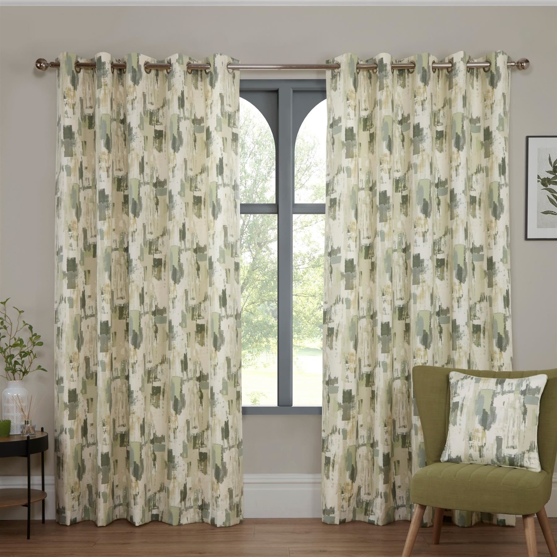 Sundour Bamford Eyelet Curtains - Fennel - 117 x 229cm