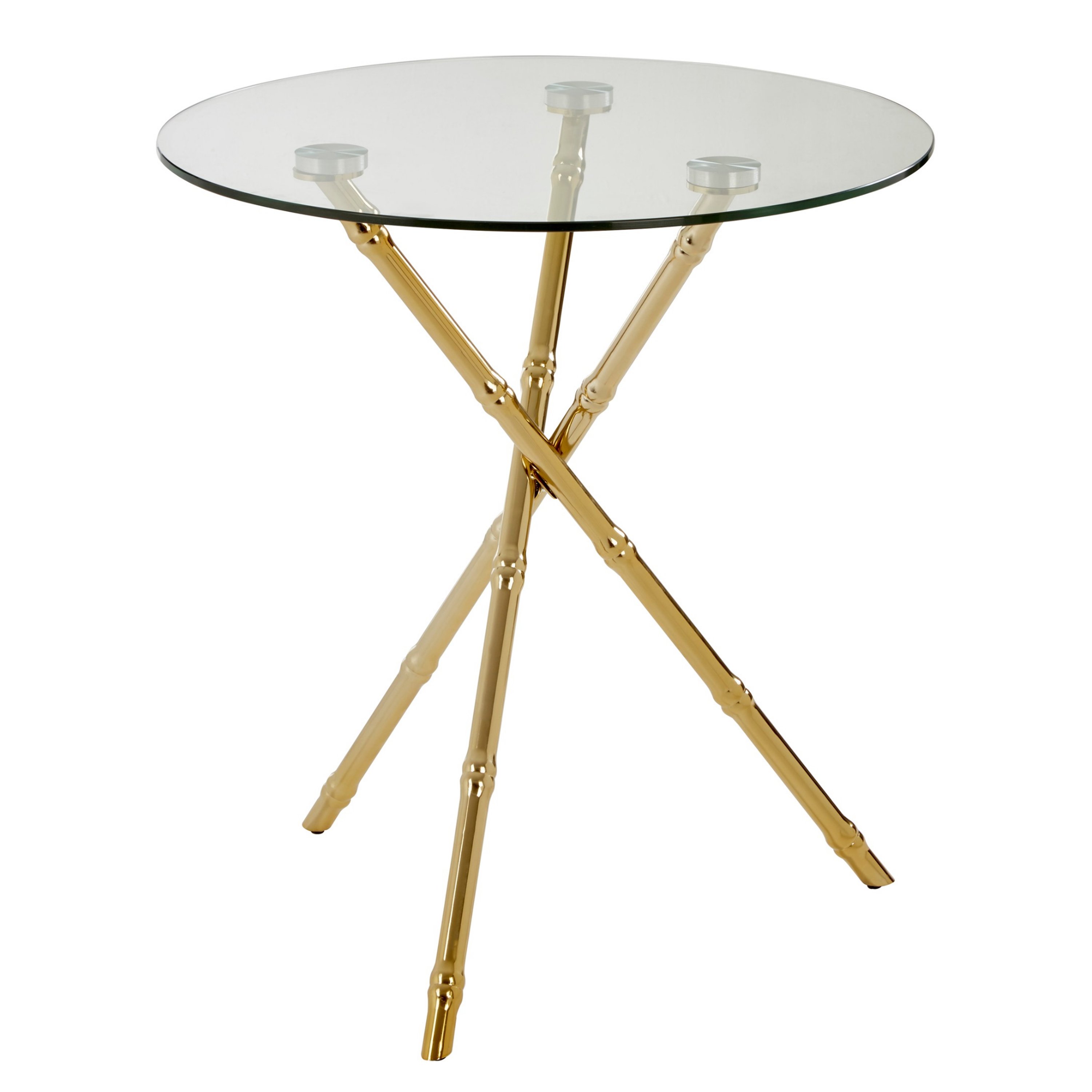 Orsina Kensington Townhouse Tripod Leg Side Table – Clear & Gold