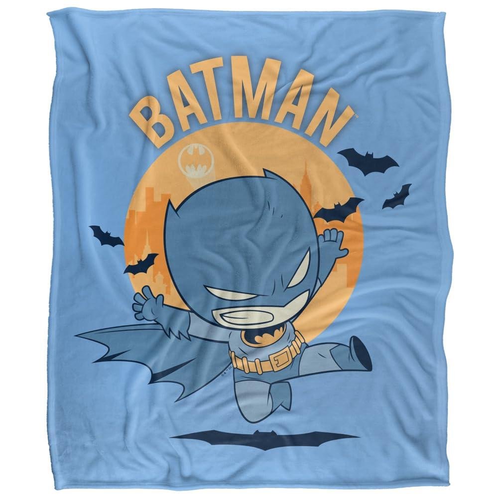 DC Super Friends Batman Jump Kick Moon Blanket - 152cm x 127cm