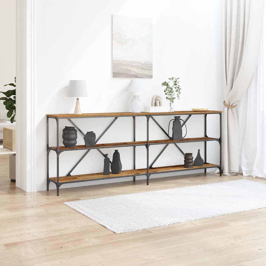 Walplus Engineered Wood Console Table - Old Wood - 200 x 30 x 75 cm