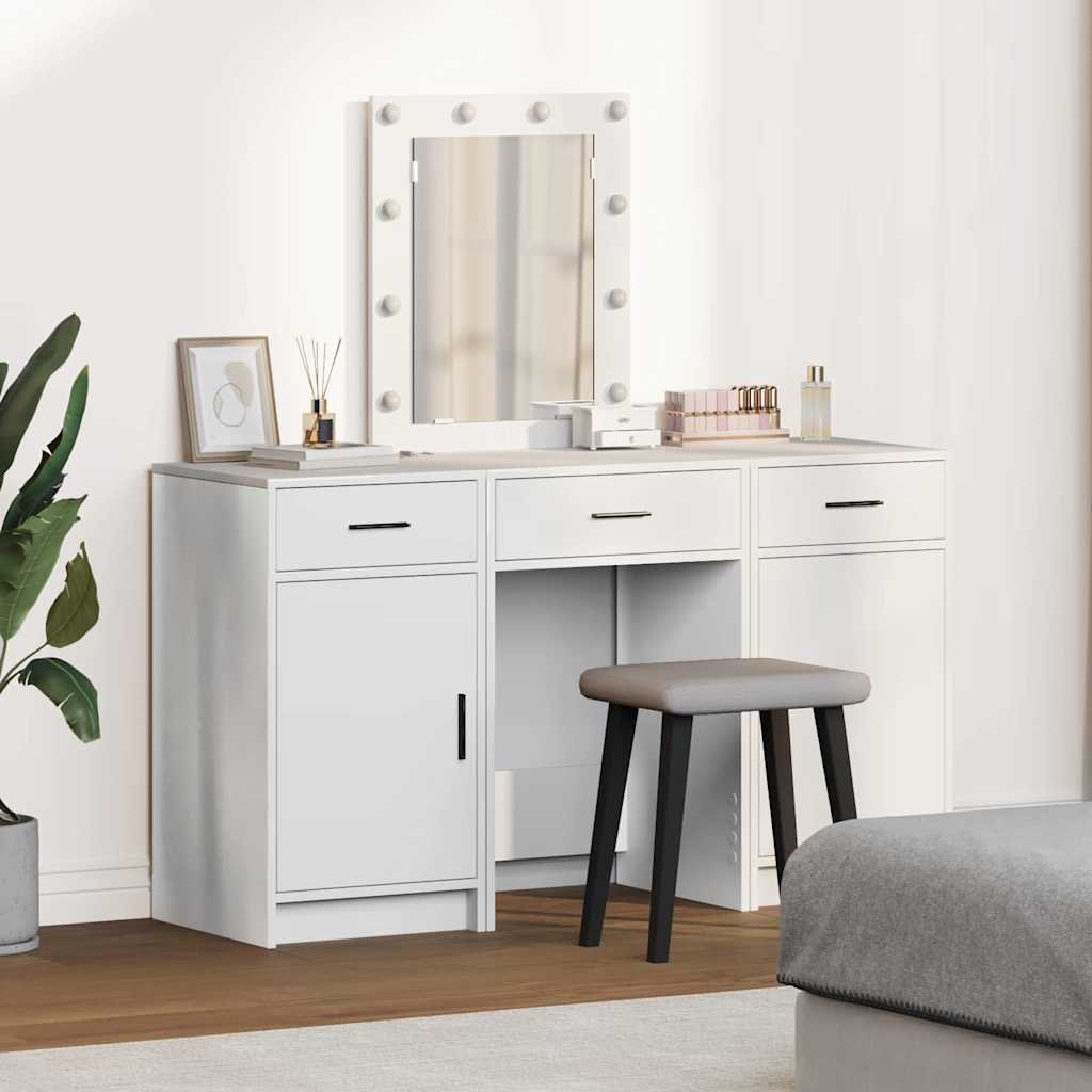 Walplus 3 Drawer Engineered Wood Dressing Table - White - 50 x 41 x 135 cm