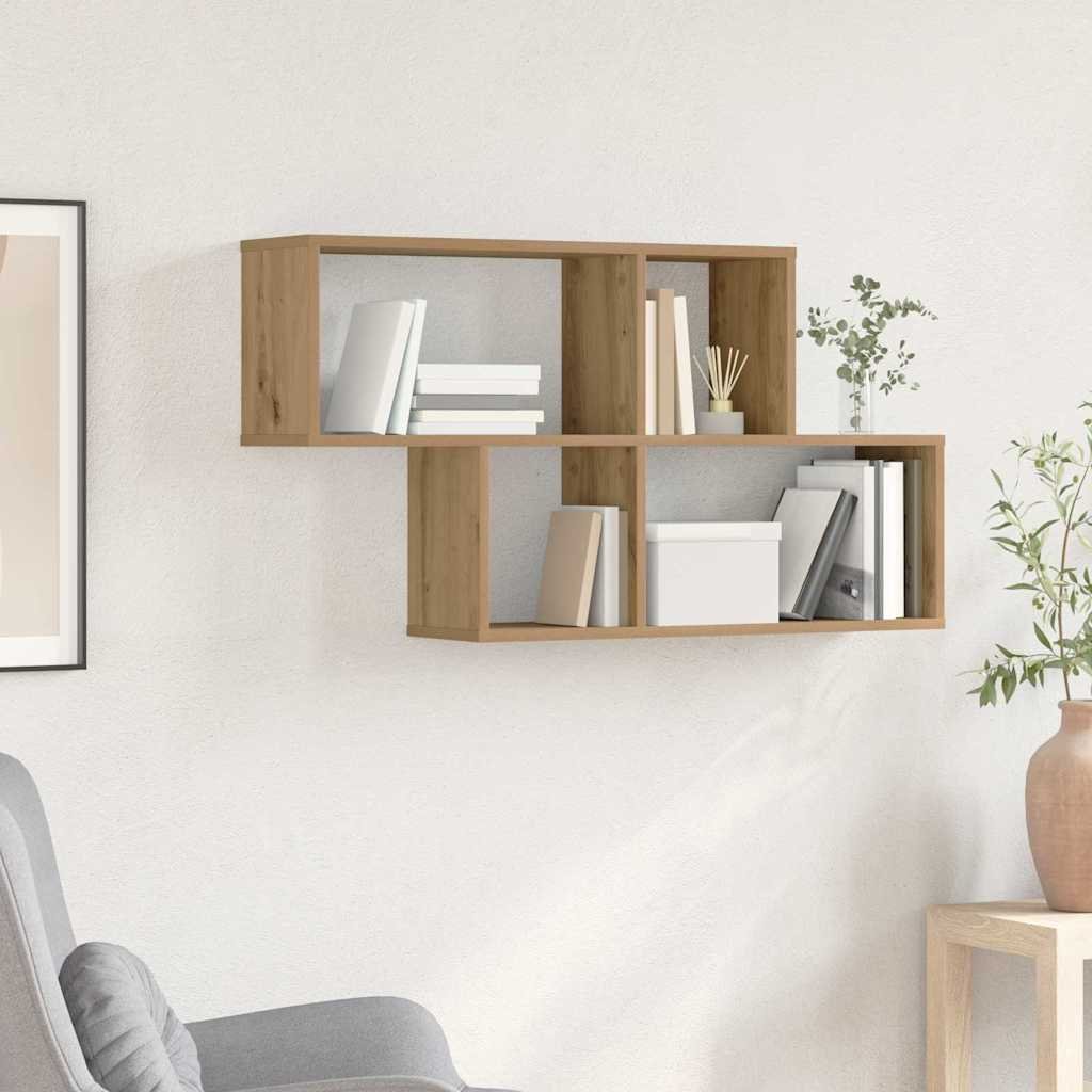 Walplus Engineered Wood Wall Shelf - Beige - 100 x 20 x 53 cm