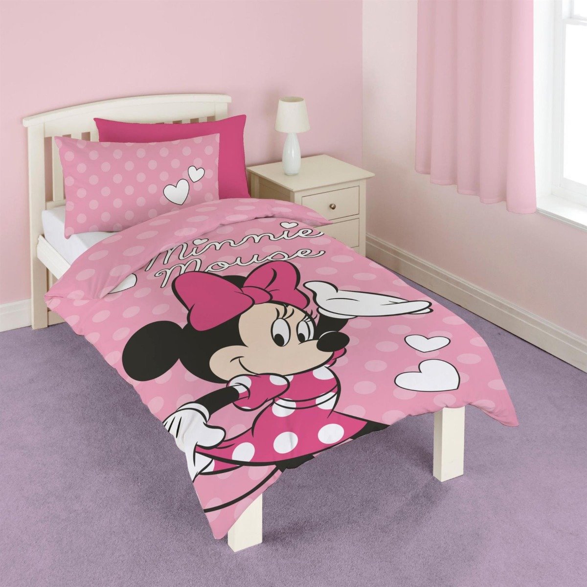 Disney Minnie Mouse Spots Pink Duvet Cover Set - Single
