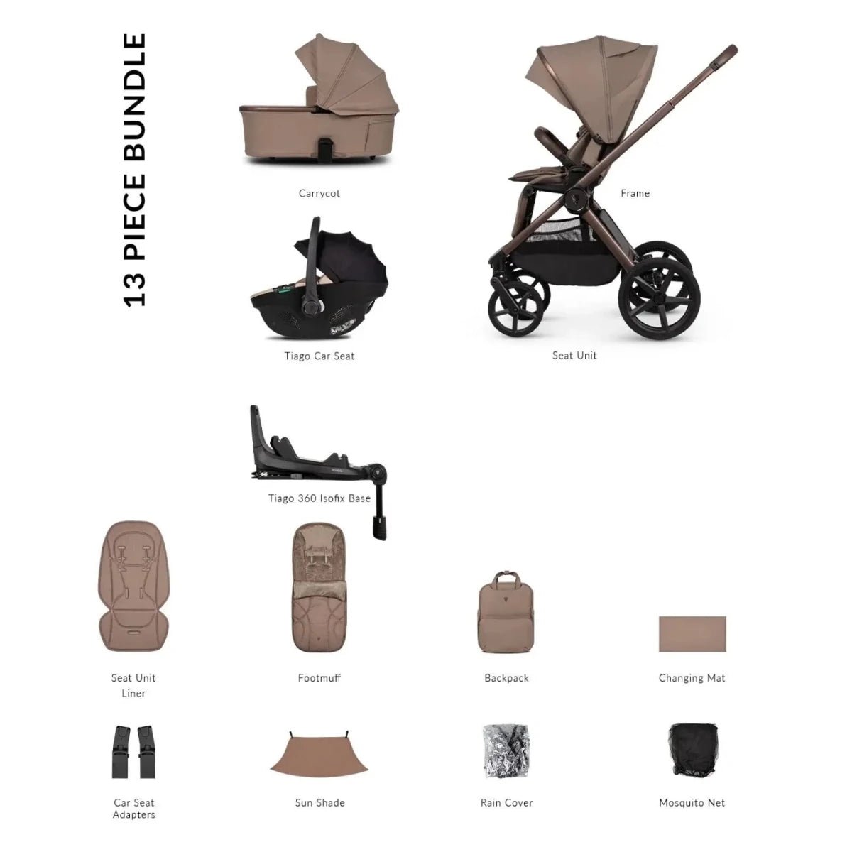 Venicci Upline 3 4-in-1 Travel System - Beige