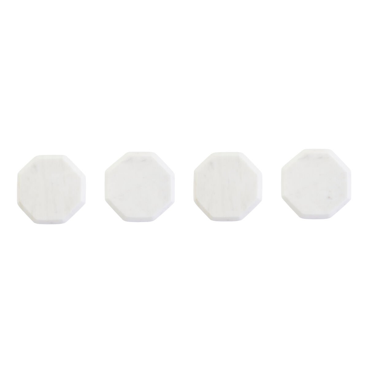 Orsina Set Of 4 Kindia Marble Octagonal Coasters - White