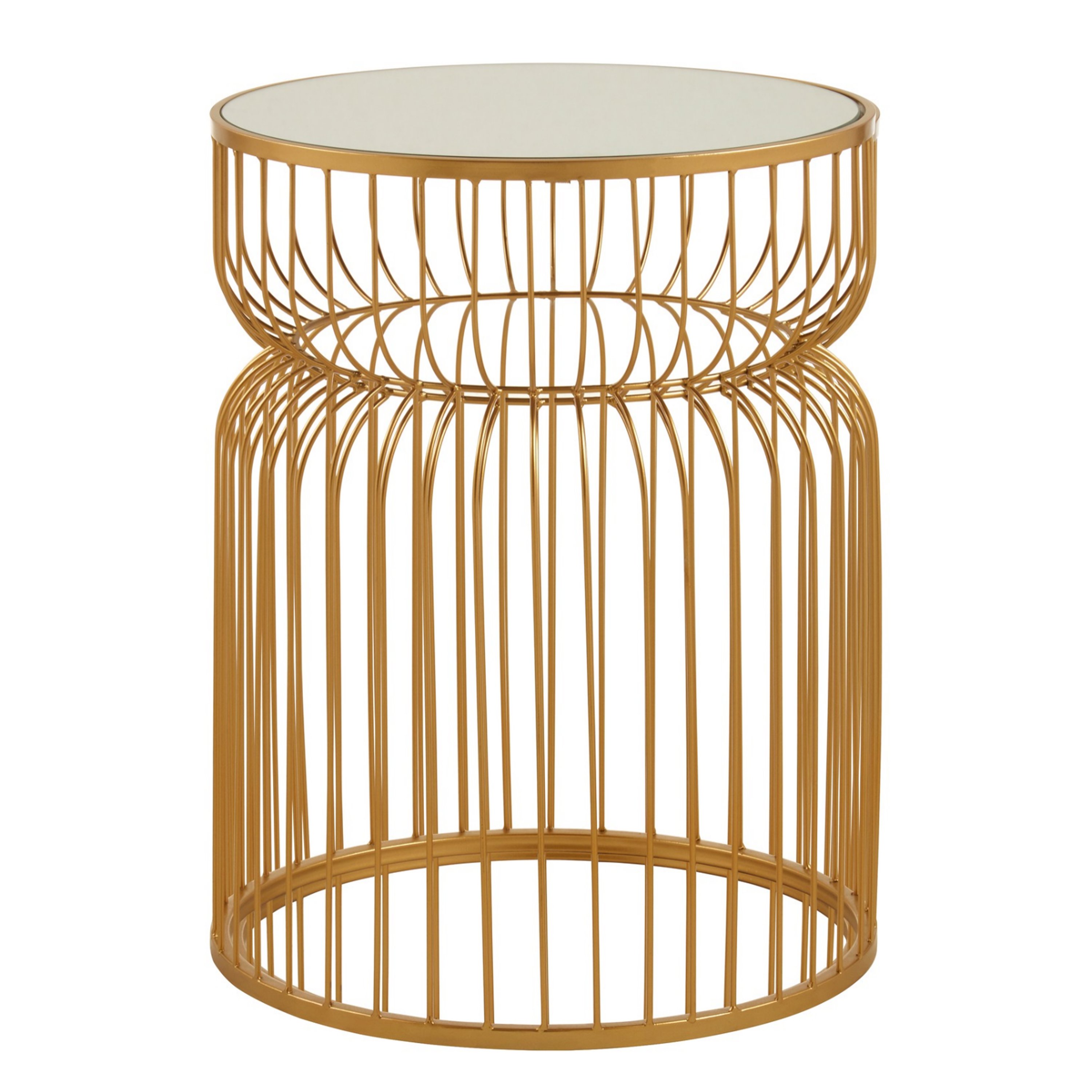 Orsina Avantis Metal Wireframe Round Side Table – Gold