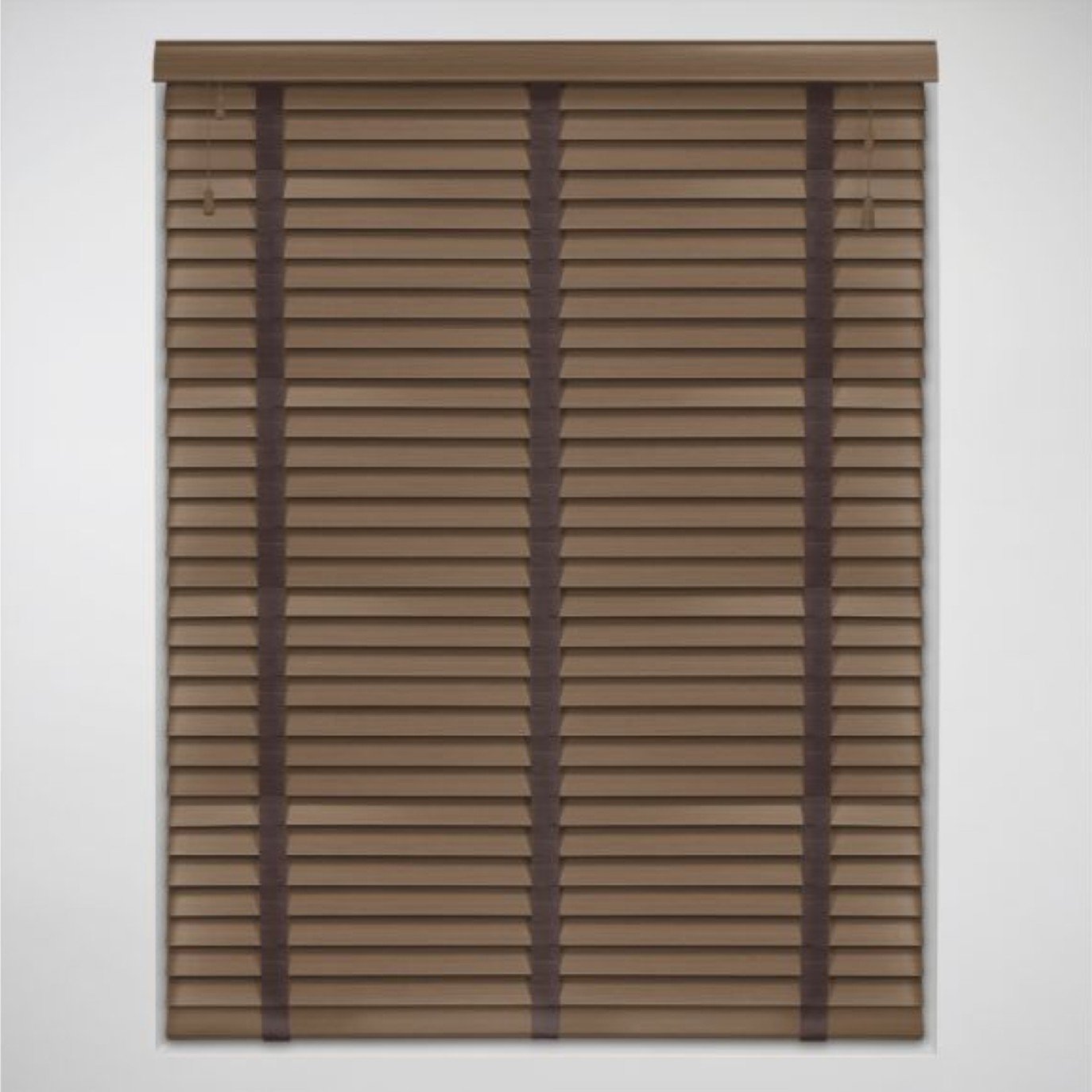 New Edge Blinds Dark Oak Real Wood Tape Venetian Blind - 45cm x 120cm