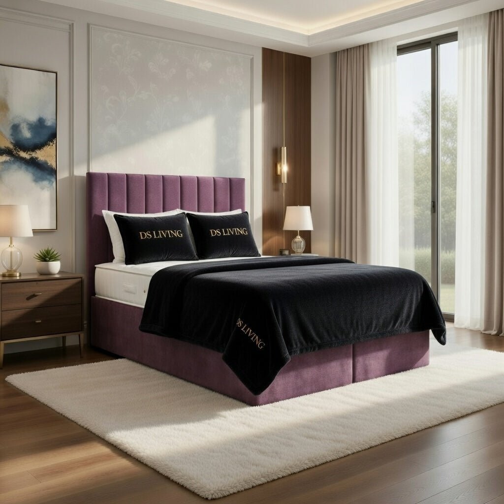 DS Living Aria King Size Upholstered Ottoman Bed Frame - Pink