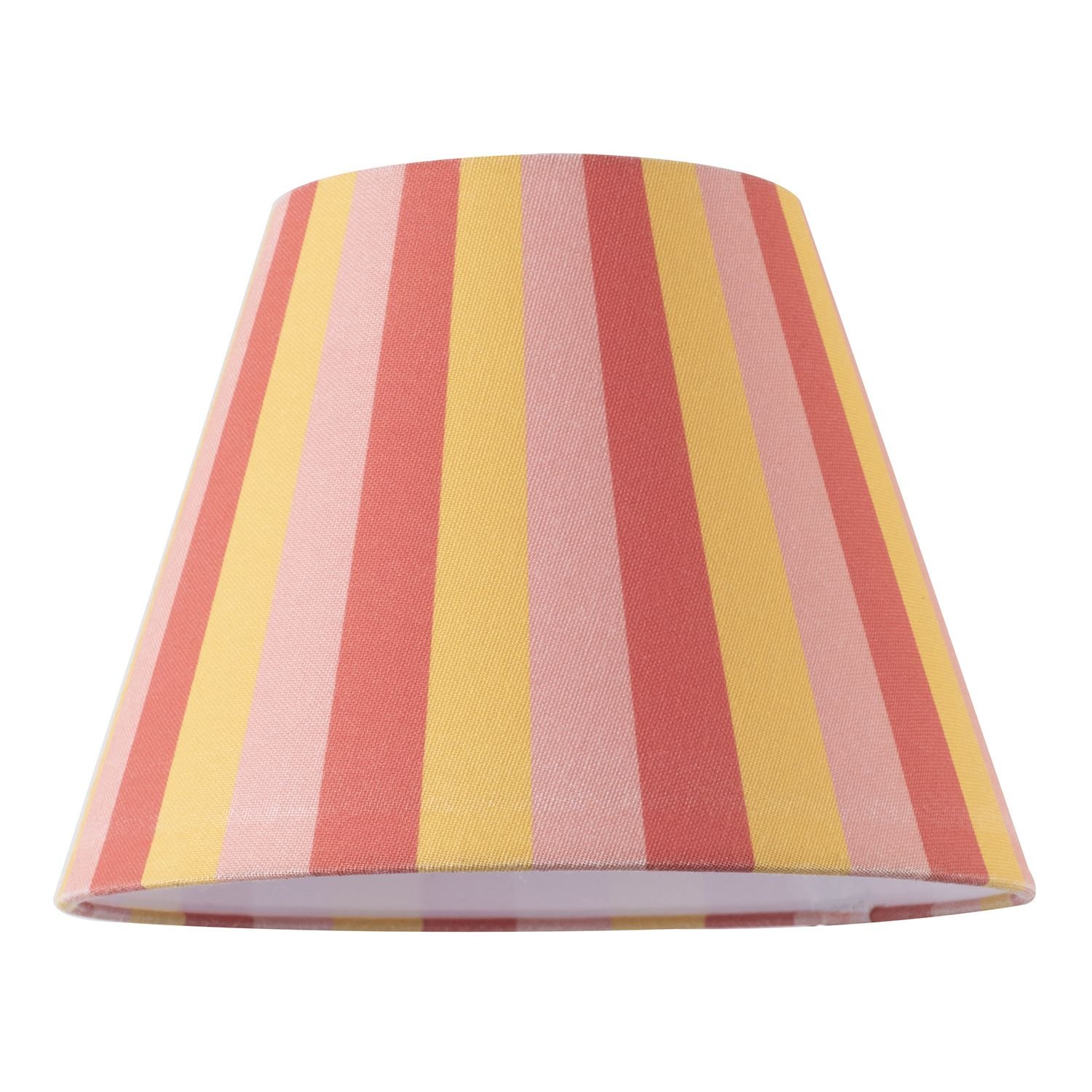 Happy Homewares Multi Pink Tone Striped Linen Coolie Lampshade - 25cm