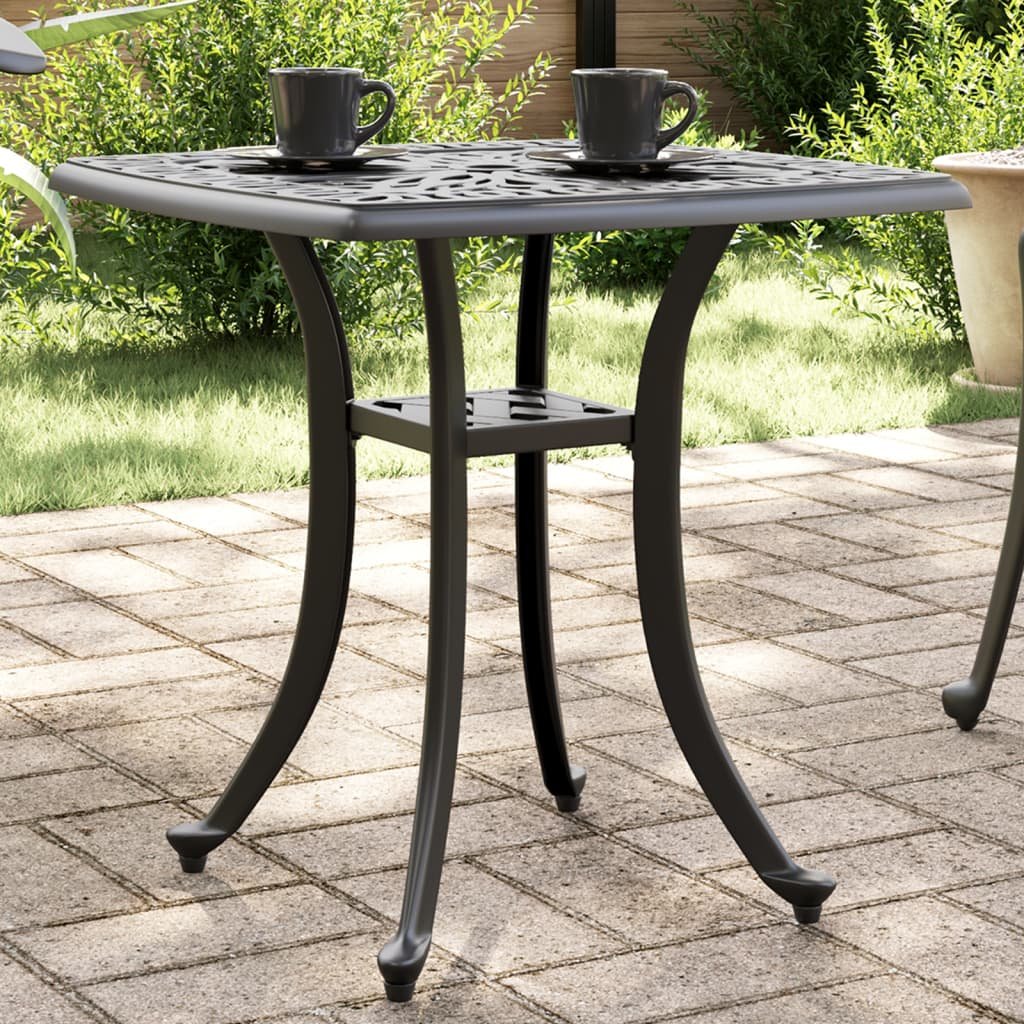 Walplus Aluminium Garden Table Cast - Black - 53 x 53 x 53 cm