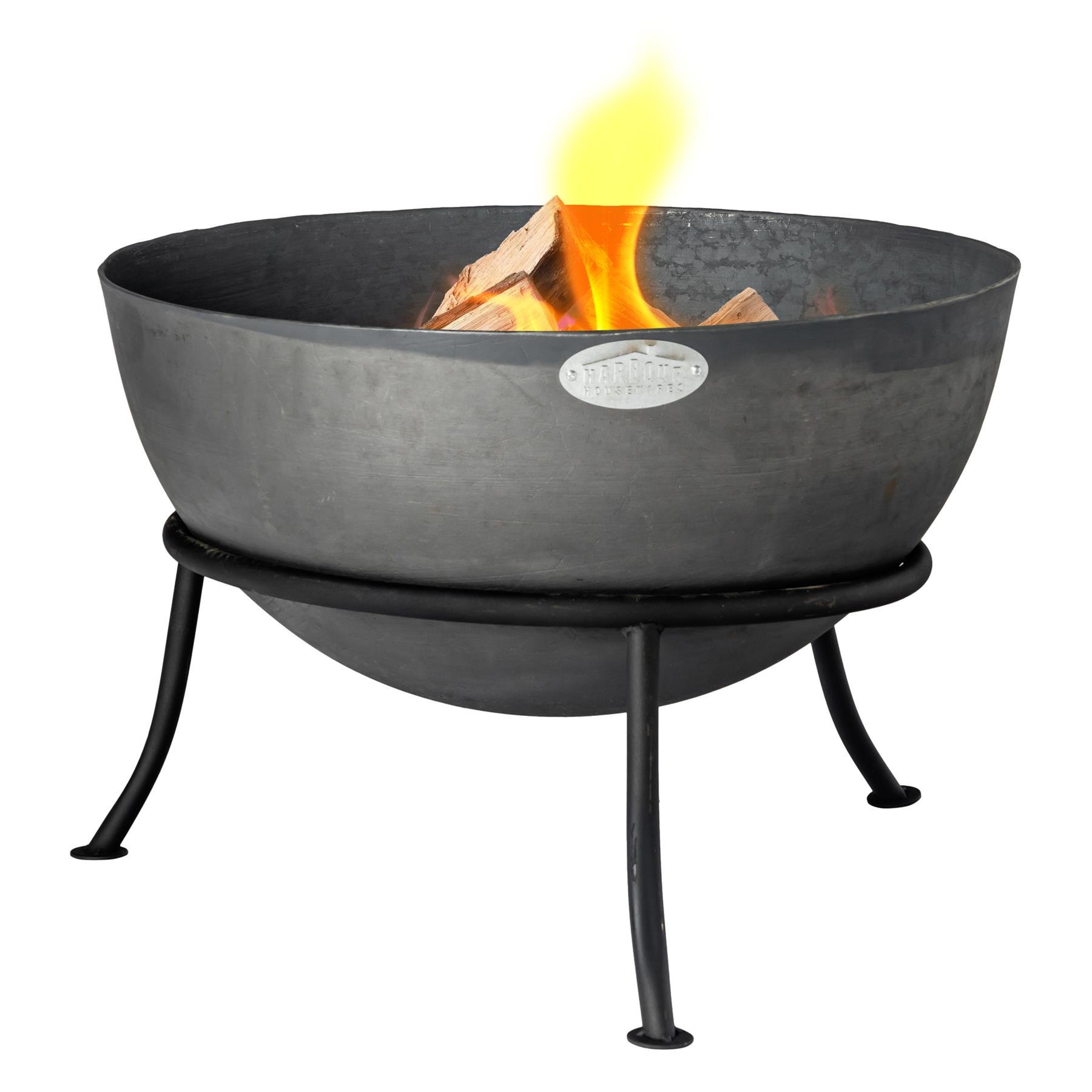 Harbour Housewares Steel Garden Fire Pit - Grey
