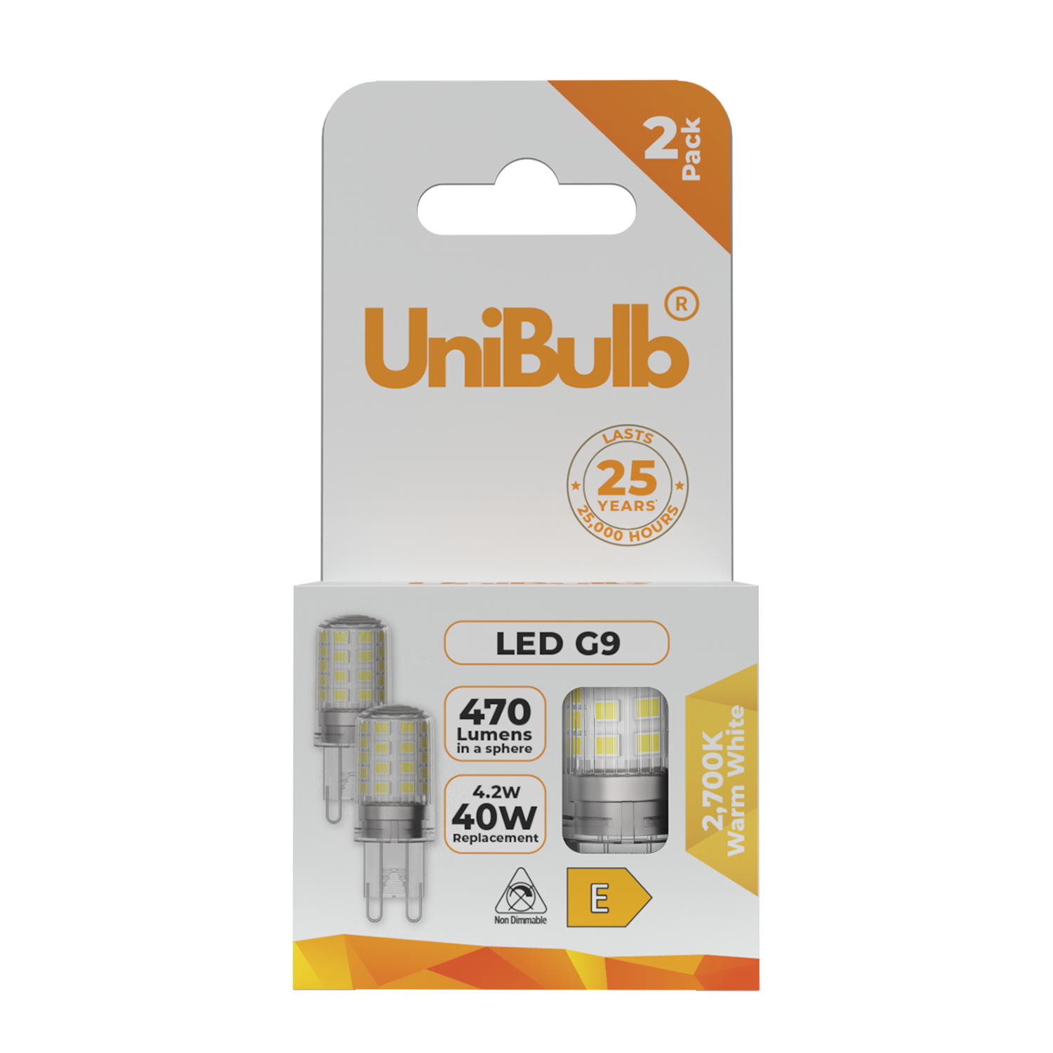 UniBulb 4.2W LED Warm White Capsule G9 Light Bulb - Pack of 12