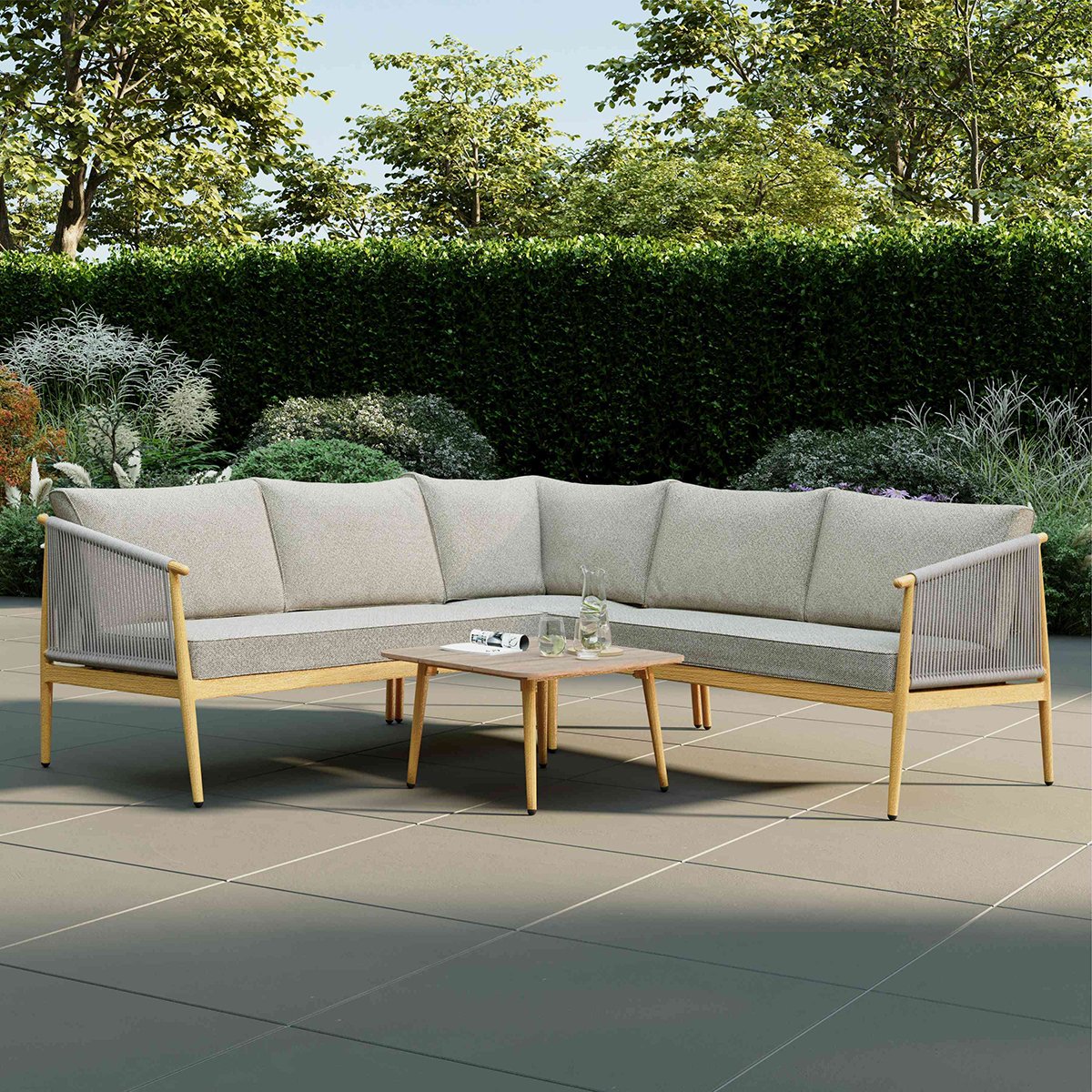 Charles Bentley Almada 4-5 Seater Corner Lounge Set - Grey
