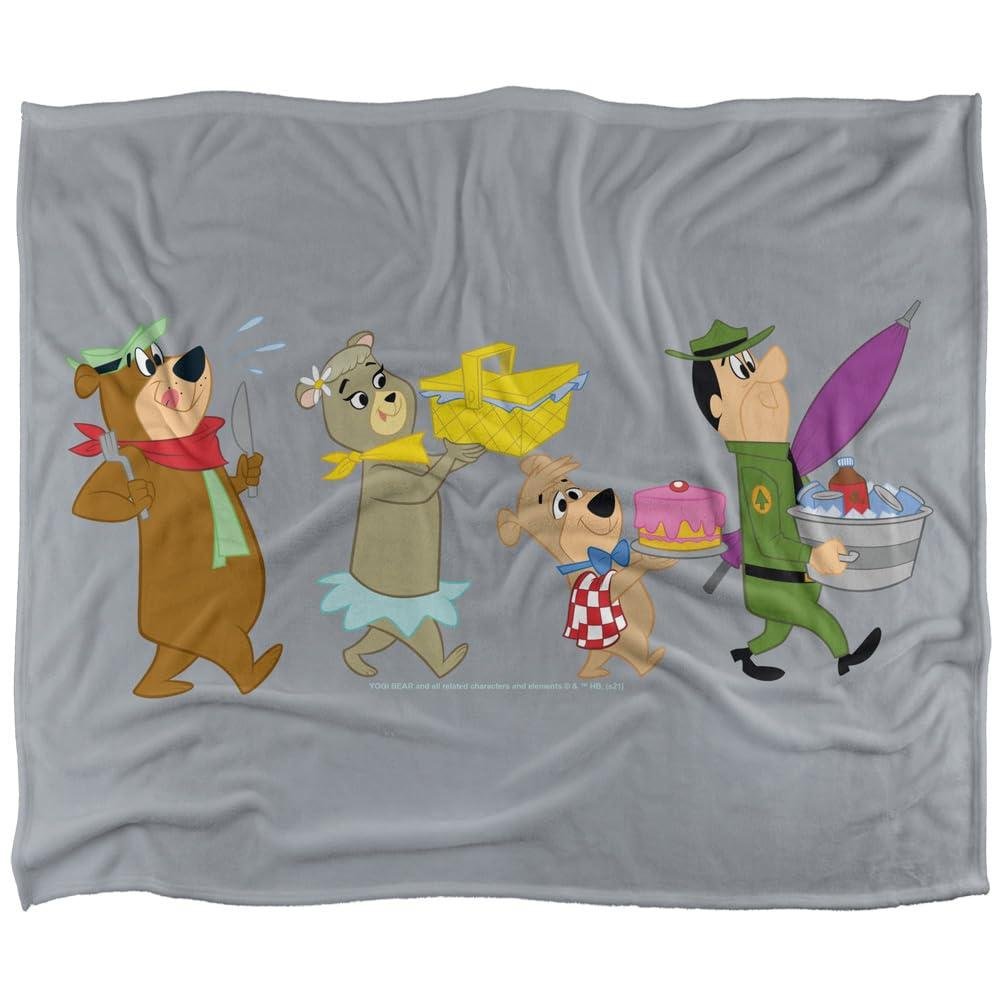 Yogi Bear Marching To The Picnic Soft Touch Blanket - 152cm x 127cm