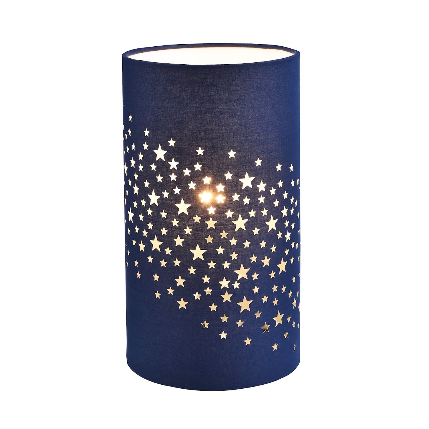 Happy Homewares Blue Stars Decorated Children Kids Midnight Table Lamp - 13cm