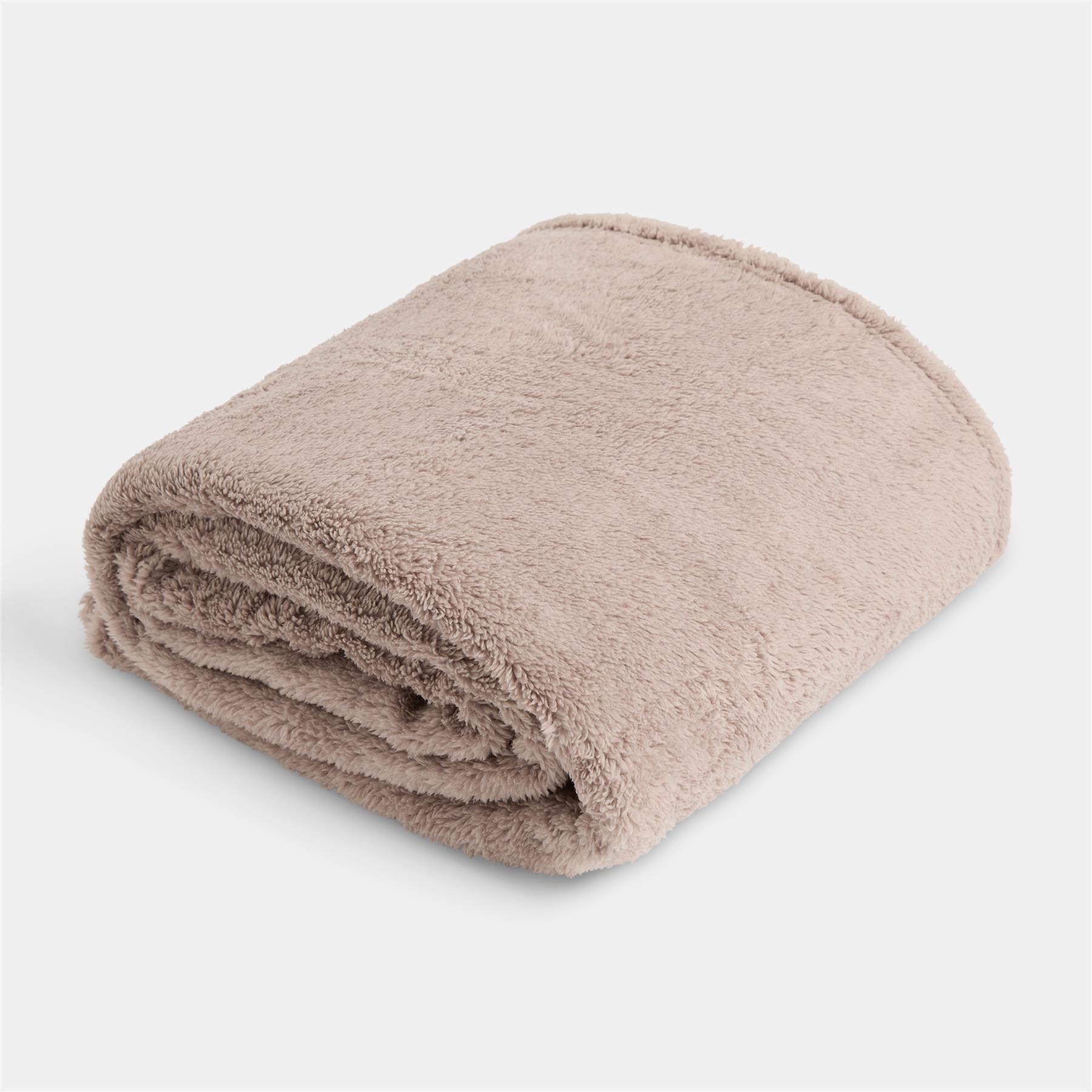 OHS Teddy Fleece Blanket Throw - 125 x 150cm - Mink