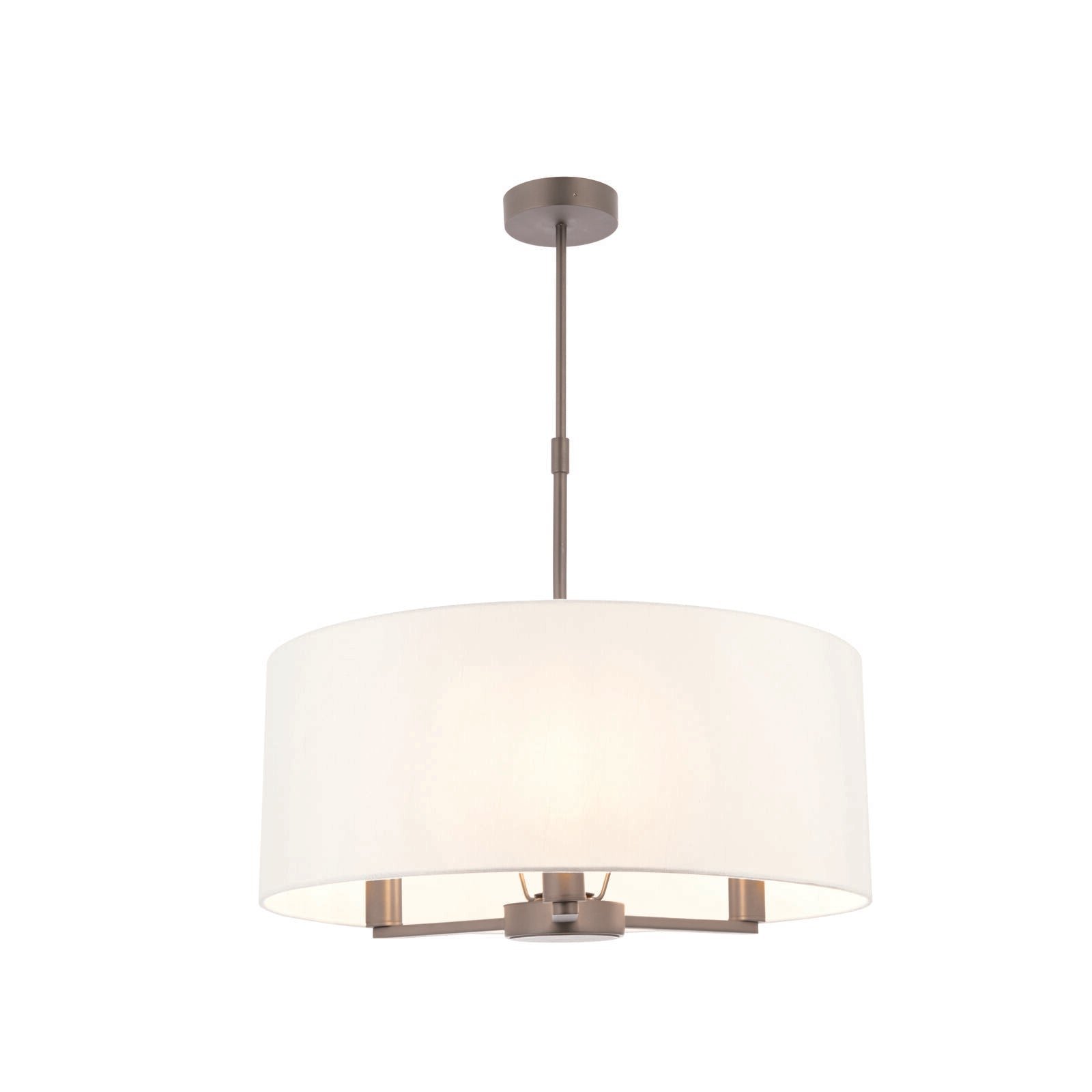 Loops Direct Steel and Fabric Ceiling Pendant Light - Matt Nickel